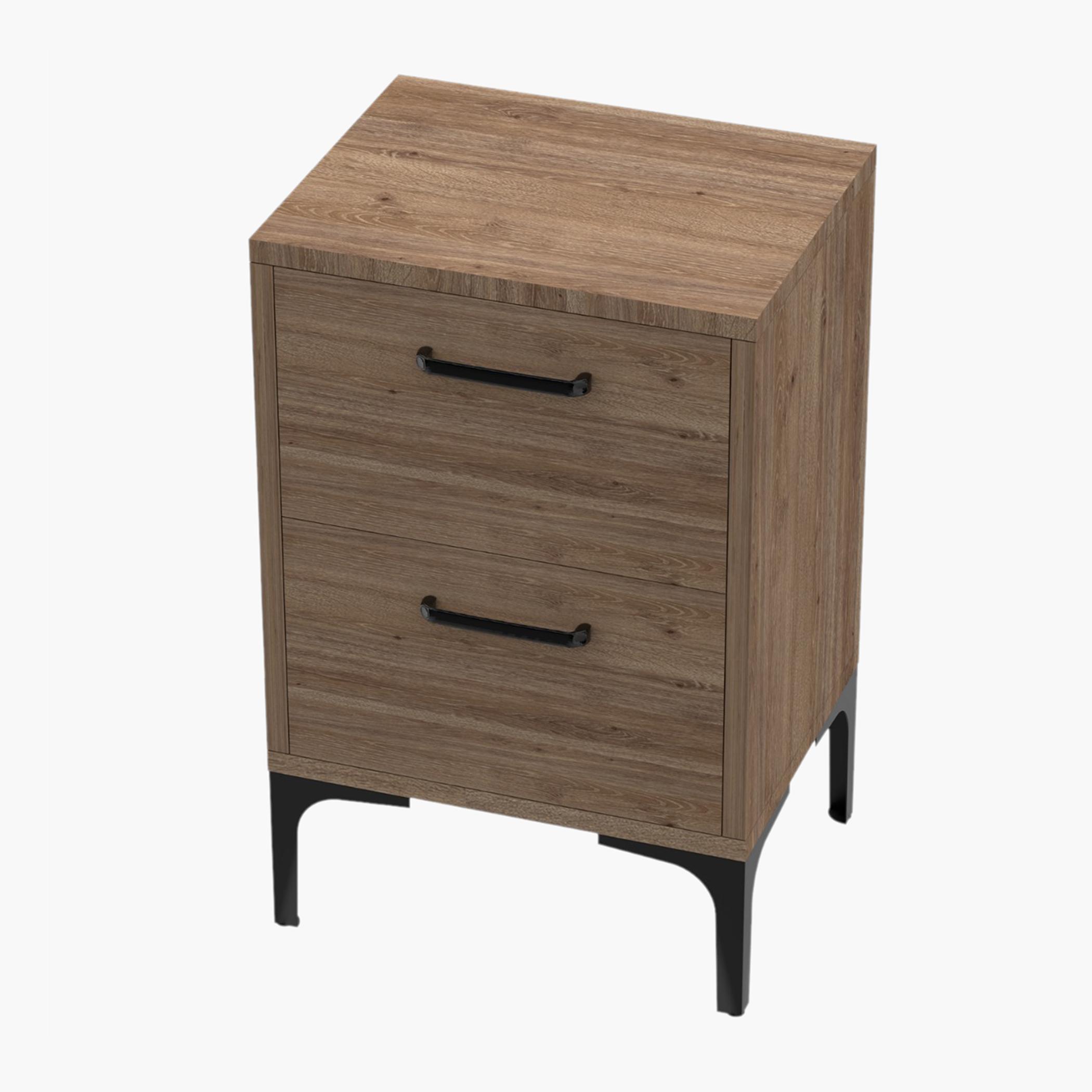 طاولة جانبية مع درجين للتخزين مودرن من ماهماي - 38x30x60 سم-furniture-bedroom-nightstands-image-1