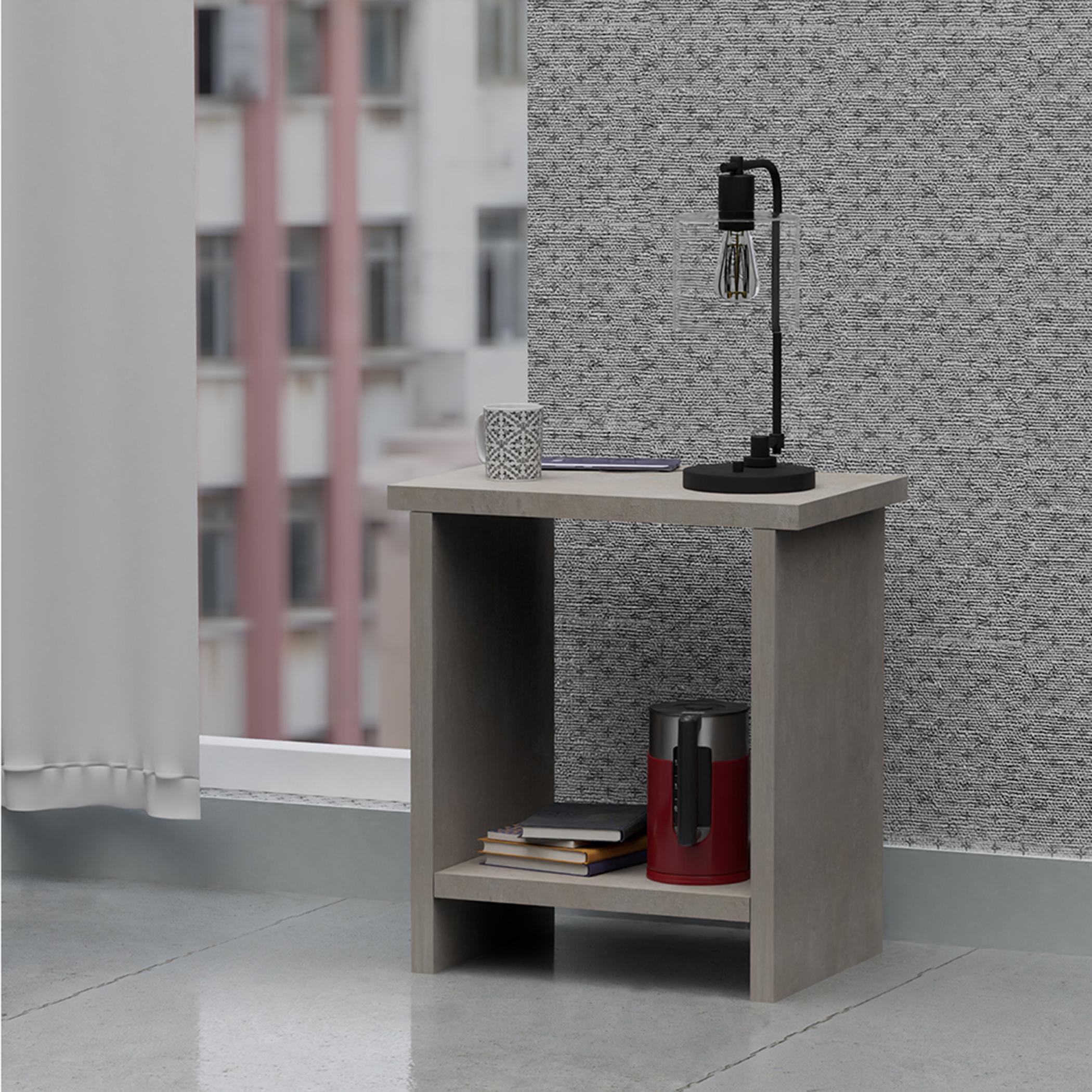 Wooden Top Side Table with Shelf - 45x30x50 cm-furniture-bedroom-nightstands-image-1
