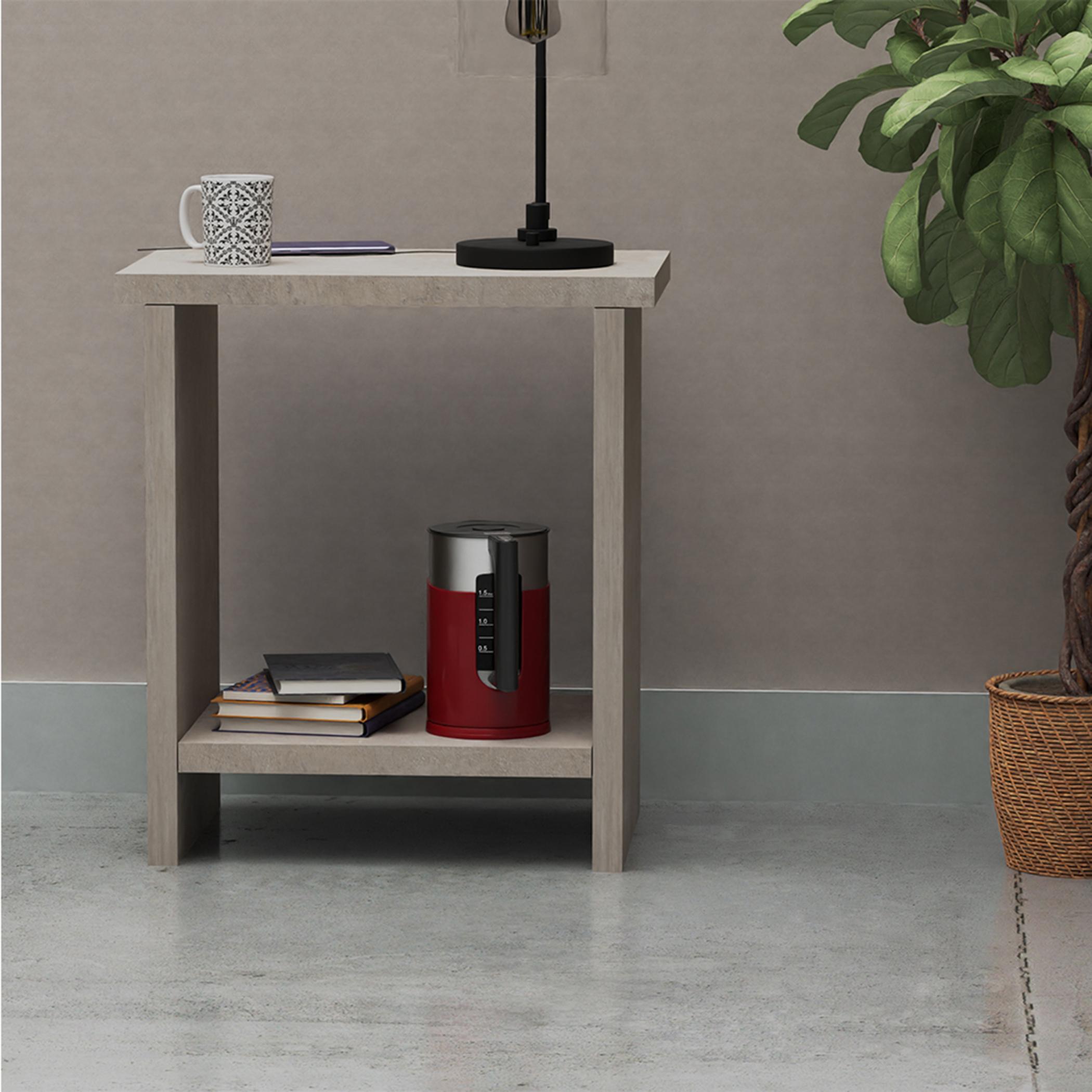 Wooden Top Side Table with Shelf - 45x30x50 cm-furniture-bedroom-nightstands-image-4