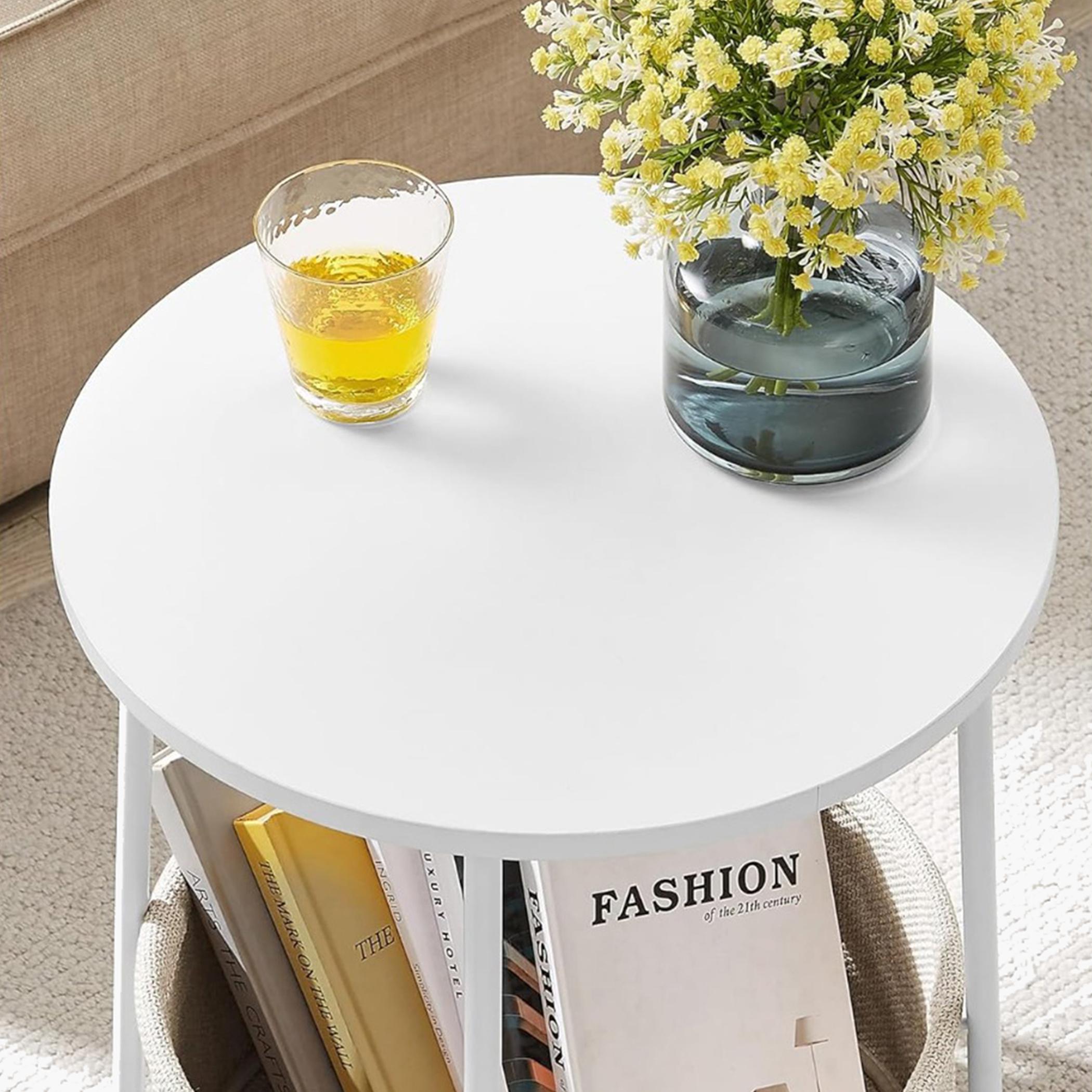 Vasagle Modern Side Table with Fabric Basket - 45x45x50 cm-furniture-livingroom-sideandendtables-image-5
