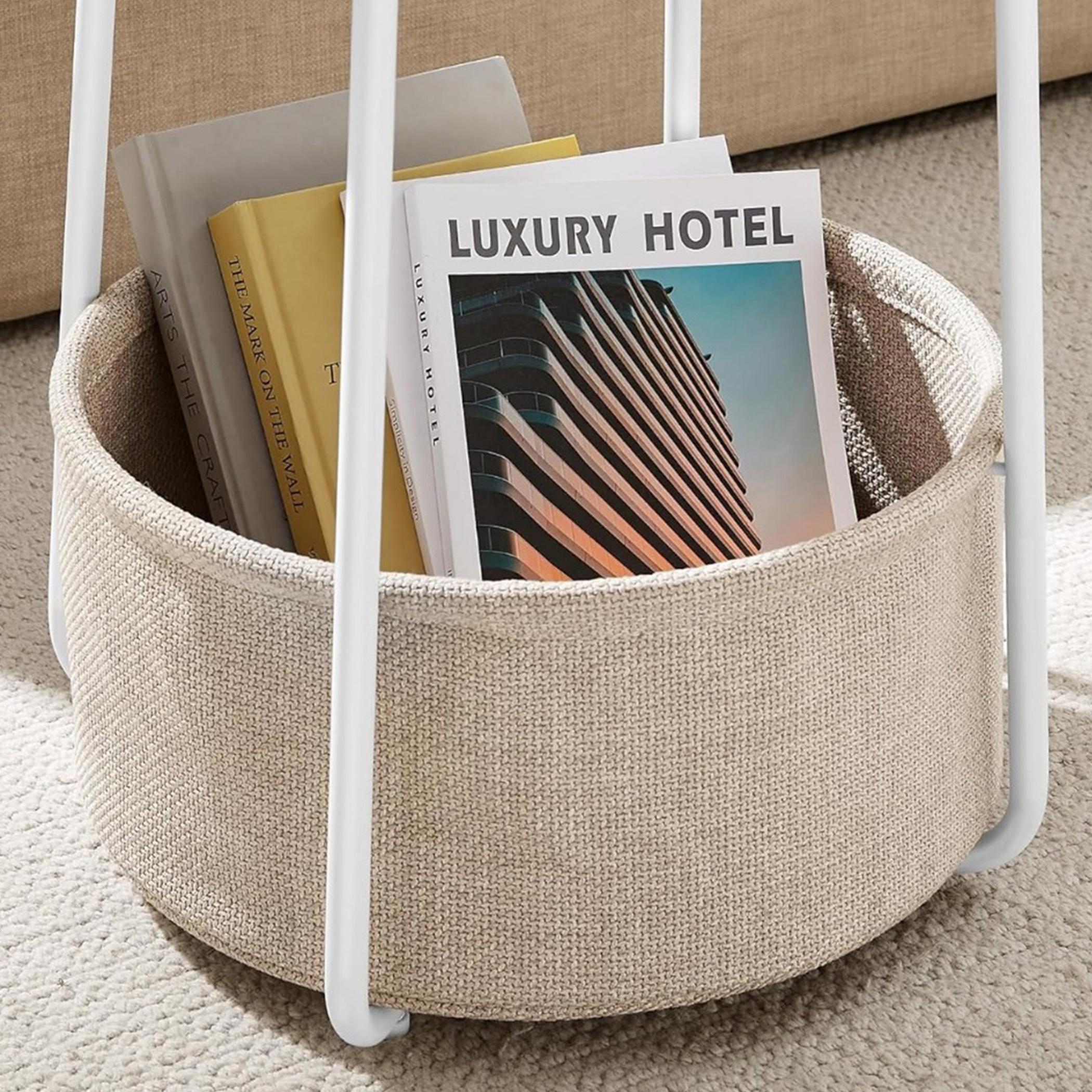 Vasagle Modern Side Table with Fabric Basket - 45x45x50 cm-furniture-livingroom-sideandendtables-image-6