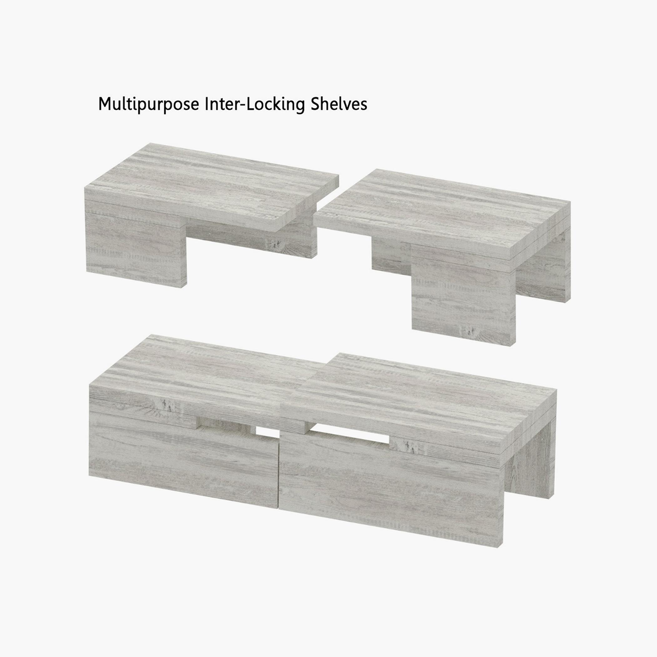 Wooden Interlocking Storage Rack - 60x19.5x14.5 cm-household-kitchen-kitchenorganising-countertoporganising-image-4