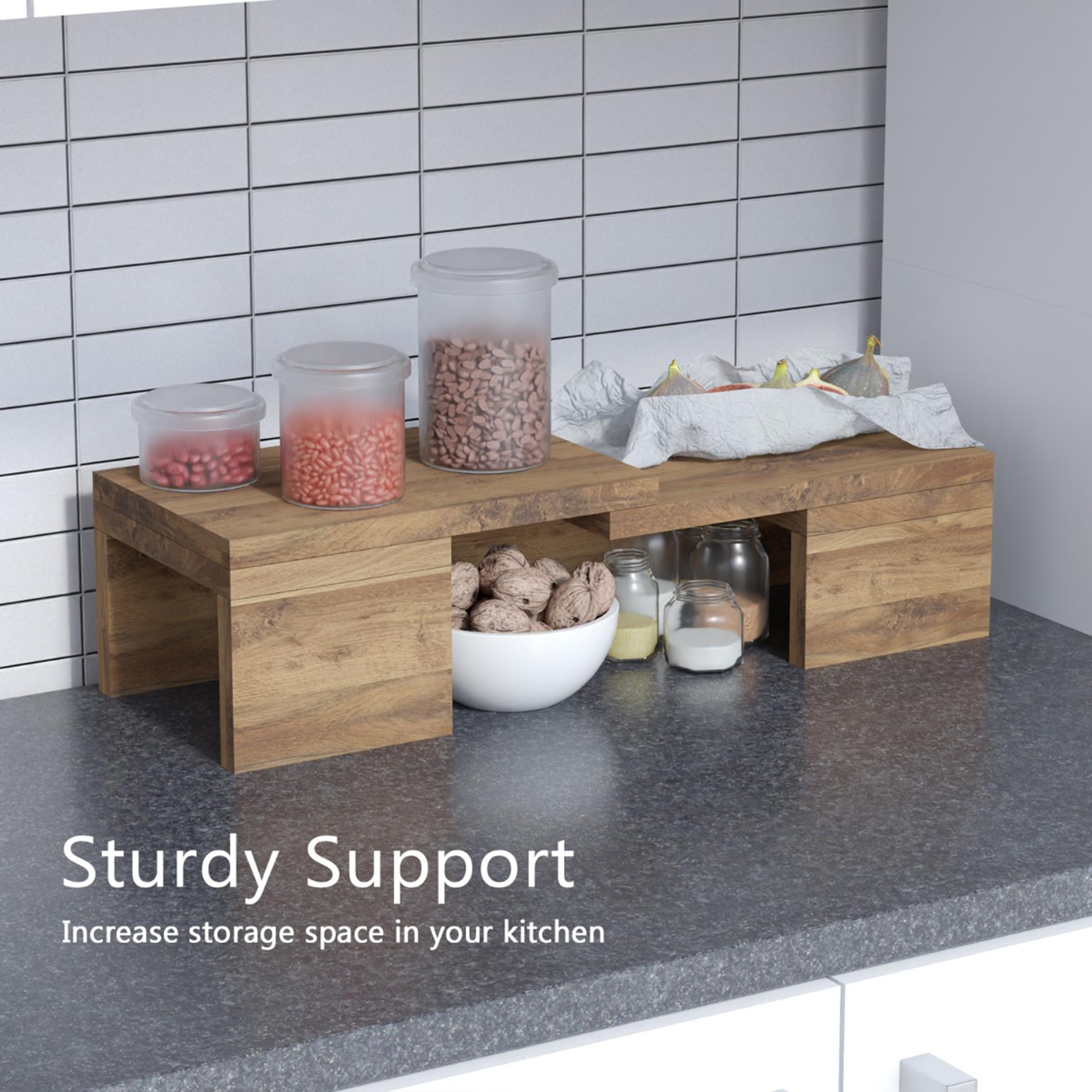 Wooden Kitchen Storage Rack - 60x20x15 cm-household-kitchen-kitchenorganising-countertoporganising-image-3