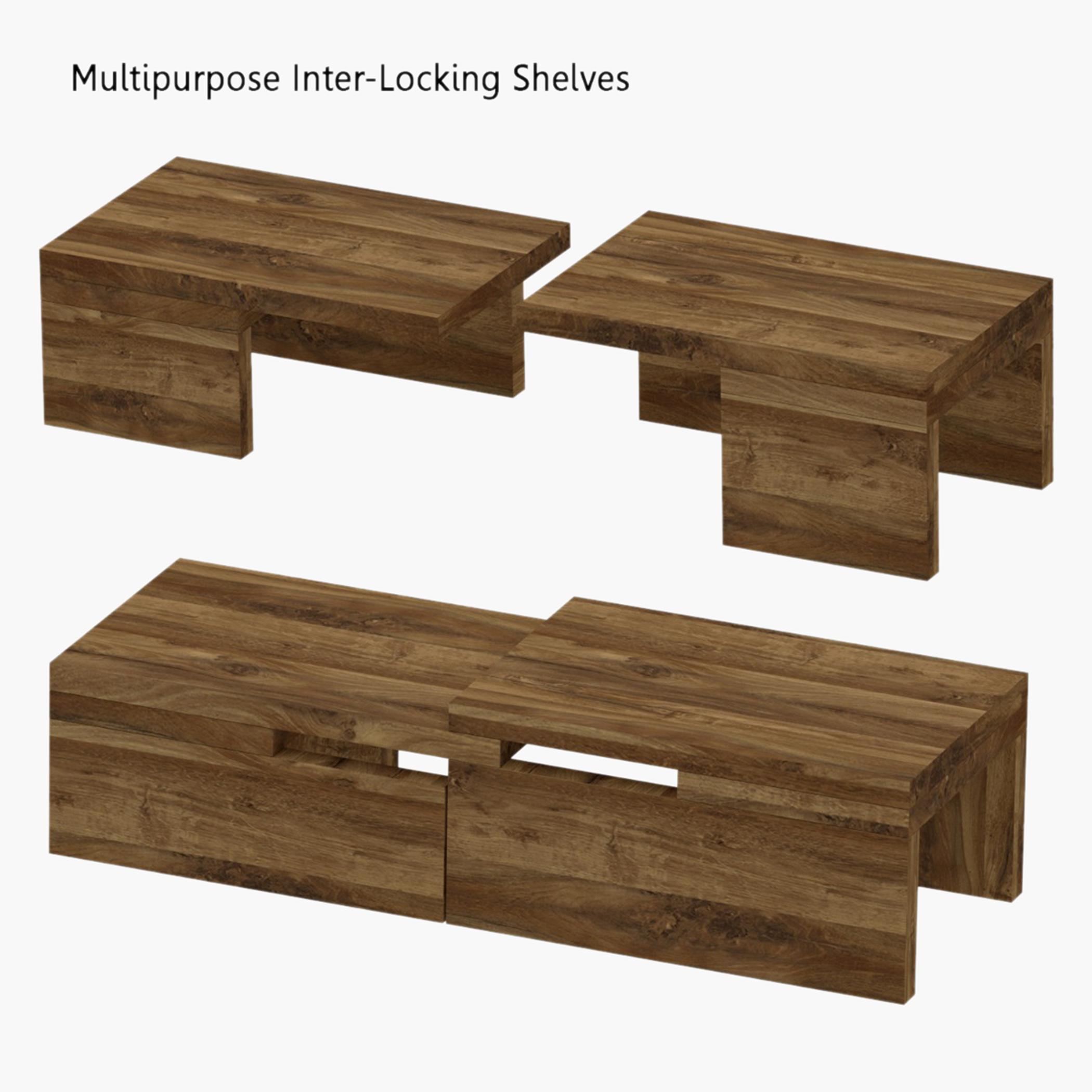 Wooden Kitchen Storage Rack - 60x20x15 cm-household-kitchen-kitchenorganising-countertoporganising-image-4