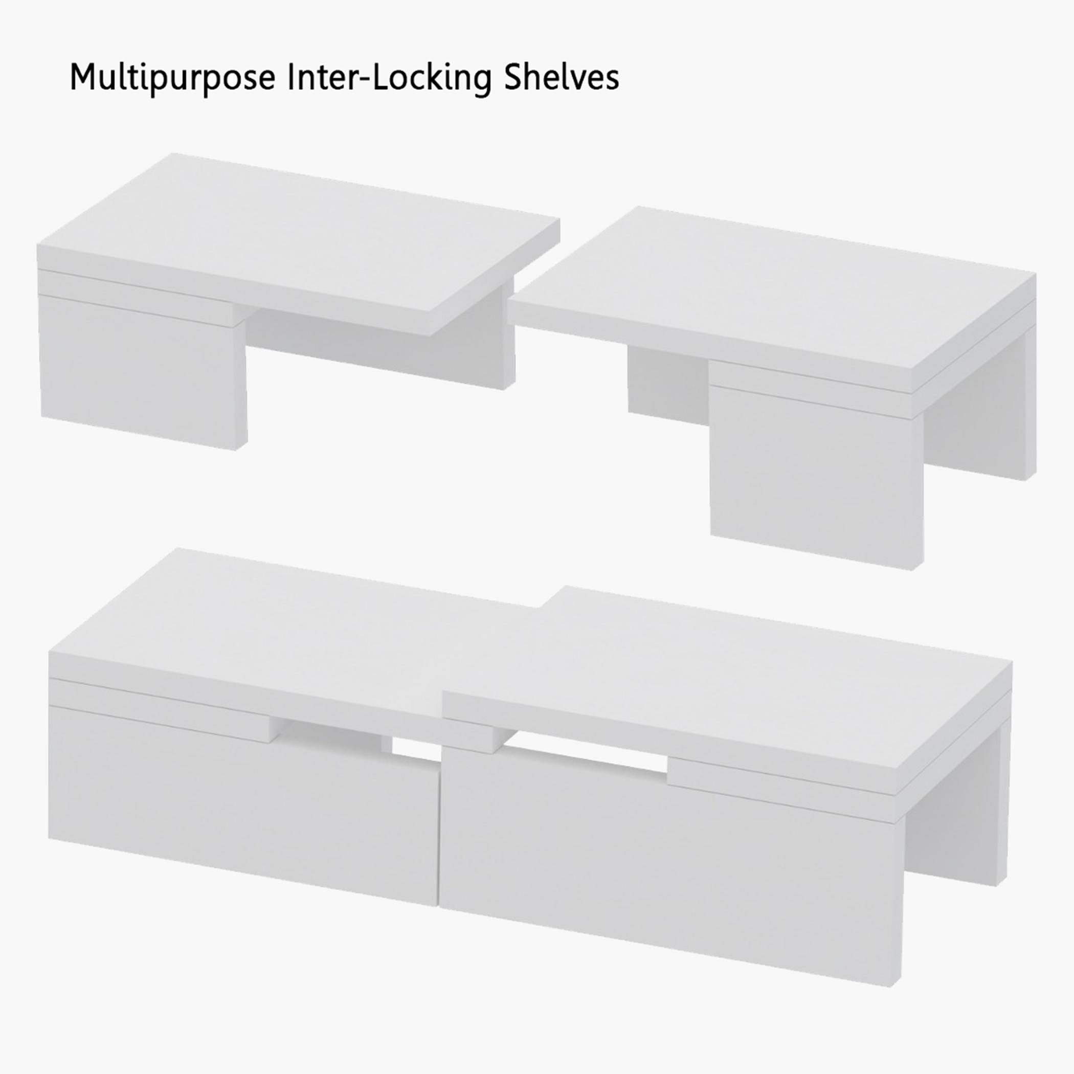 رف تخزين خشبي متشابك من ماهماي - 60x19.5x14.5 سم-household-kitchen-kitchenorganising-countertoporganising-image-4