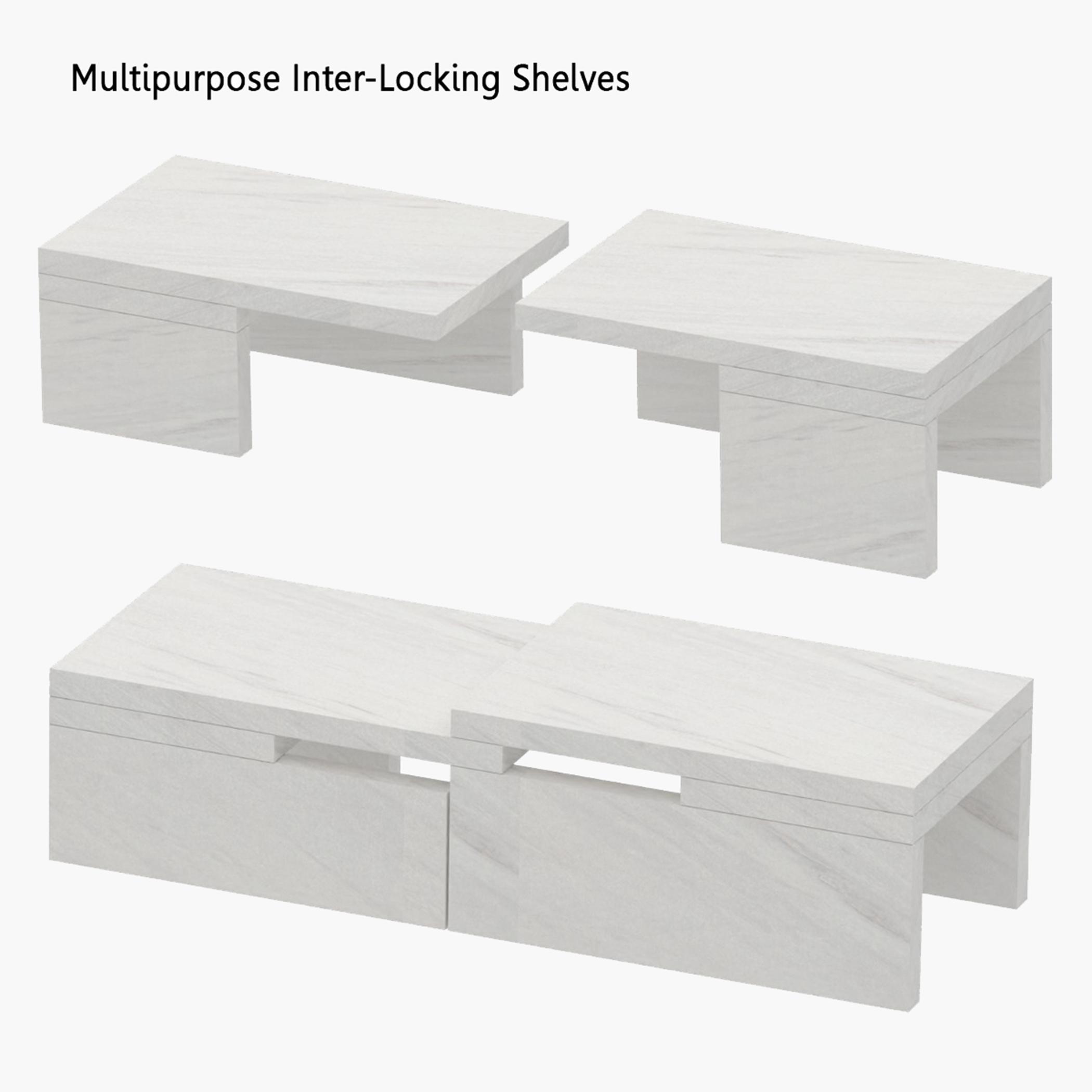 Wooden Interlocking Storage Rack - 60x20x15 cm-household-kitchen-kitchenorganising-countertoporganising-image-4