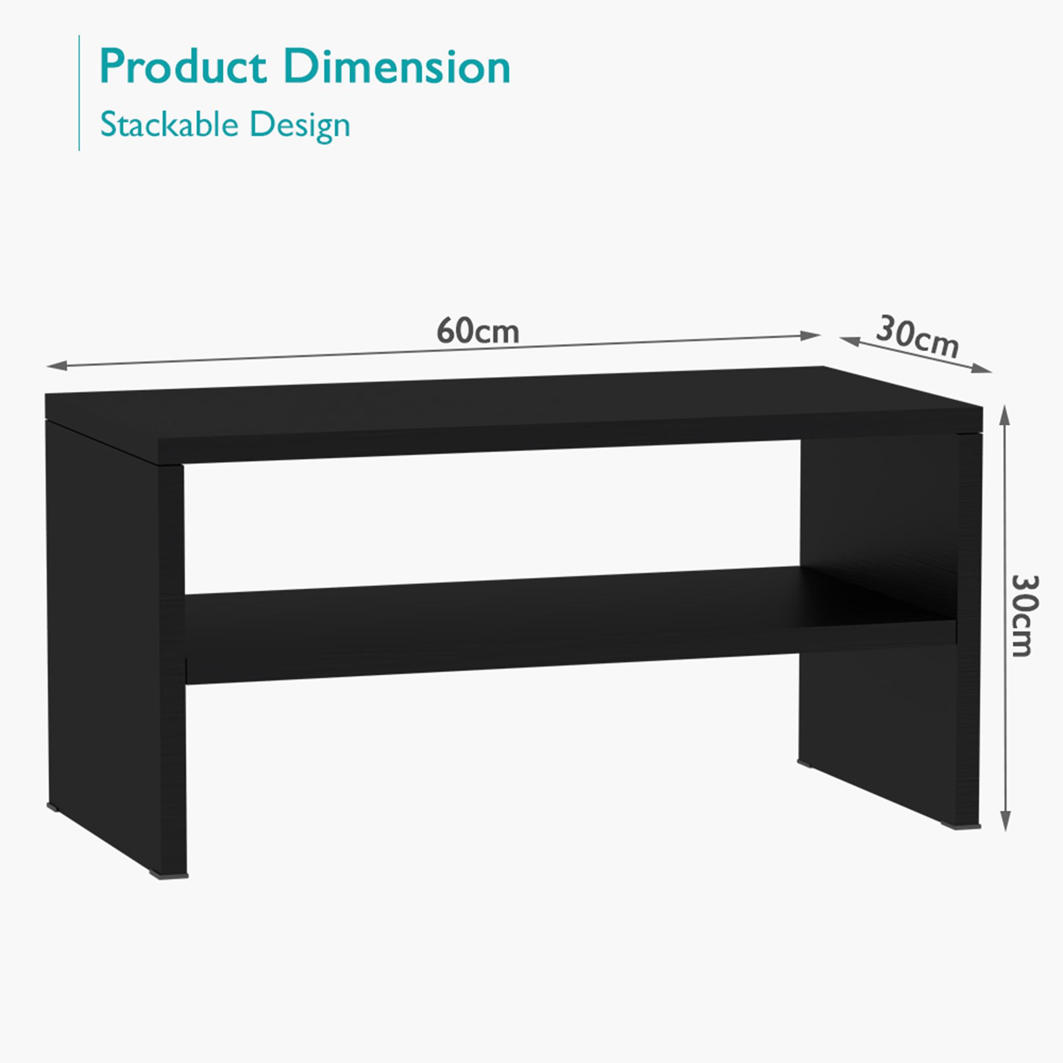 Wooden 2-Tier Shoe Rack - 60x30x30 cms-furniture-livingroom-shoeracks-image-2