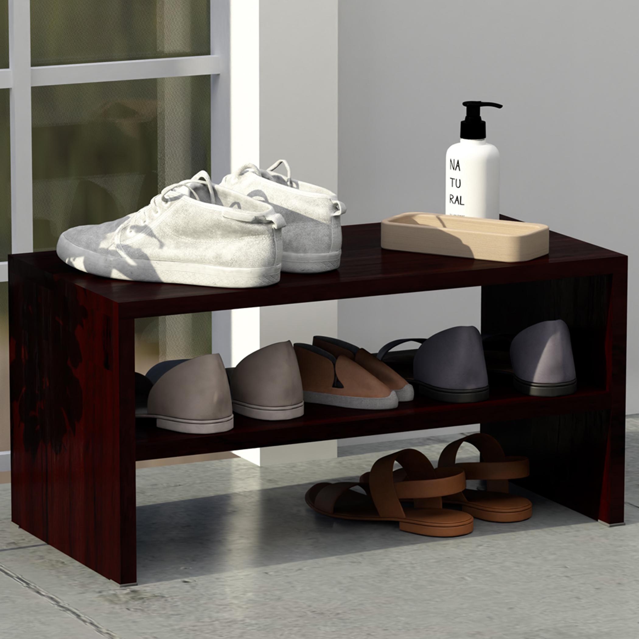 Wooden 2-Shelf Stackable Shoe Rack - 60x30x30 cm-furniture-livingroom-shoeracks-image-1