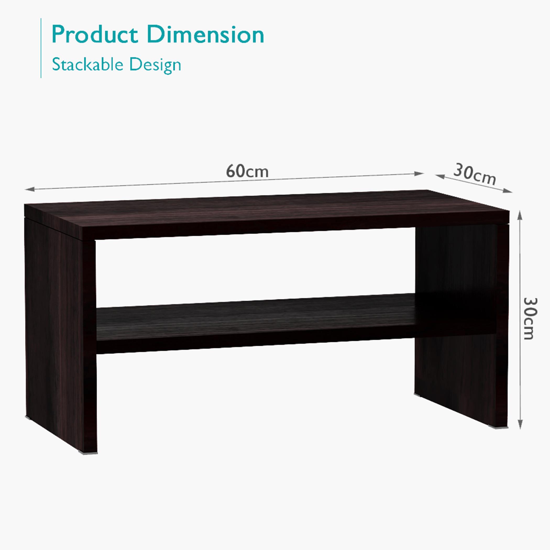 Wooden 2-Shelf Stackable Shoe Rack - 60x30x30 cm-furniture-livingroom-shoeracks-image-2