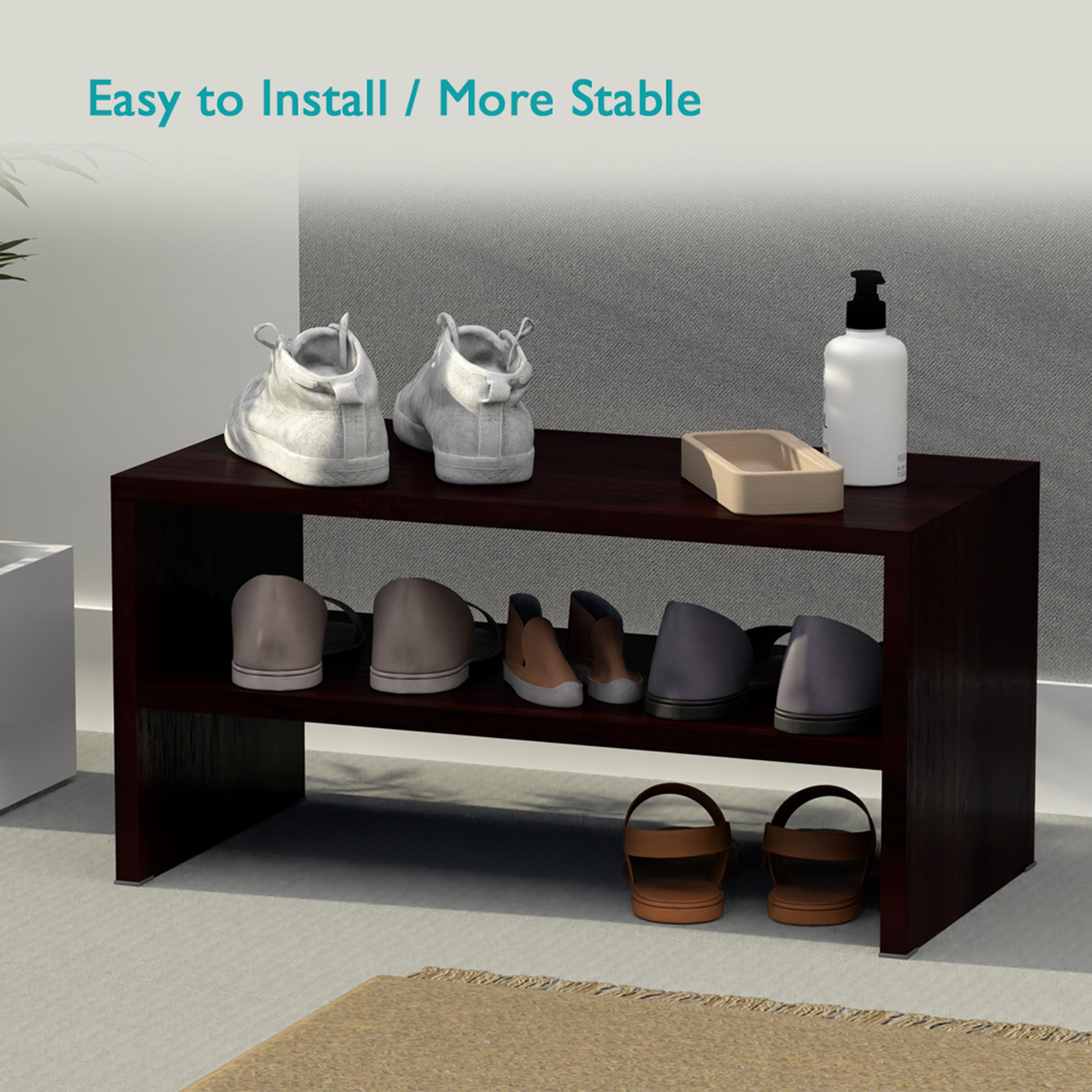 Wooden 2-Shelf Stackable Shoe Rack - 60x30x30 cm-furniture-livingroom-shoeracks-image-4