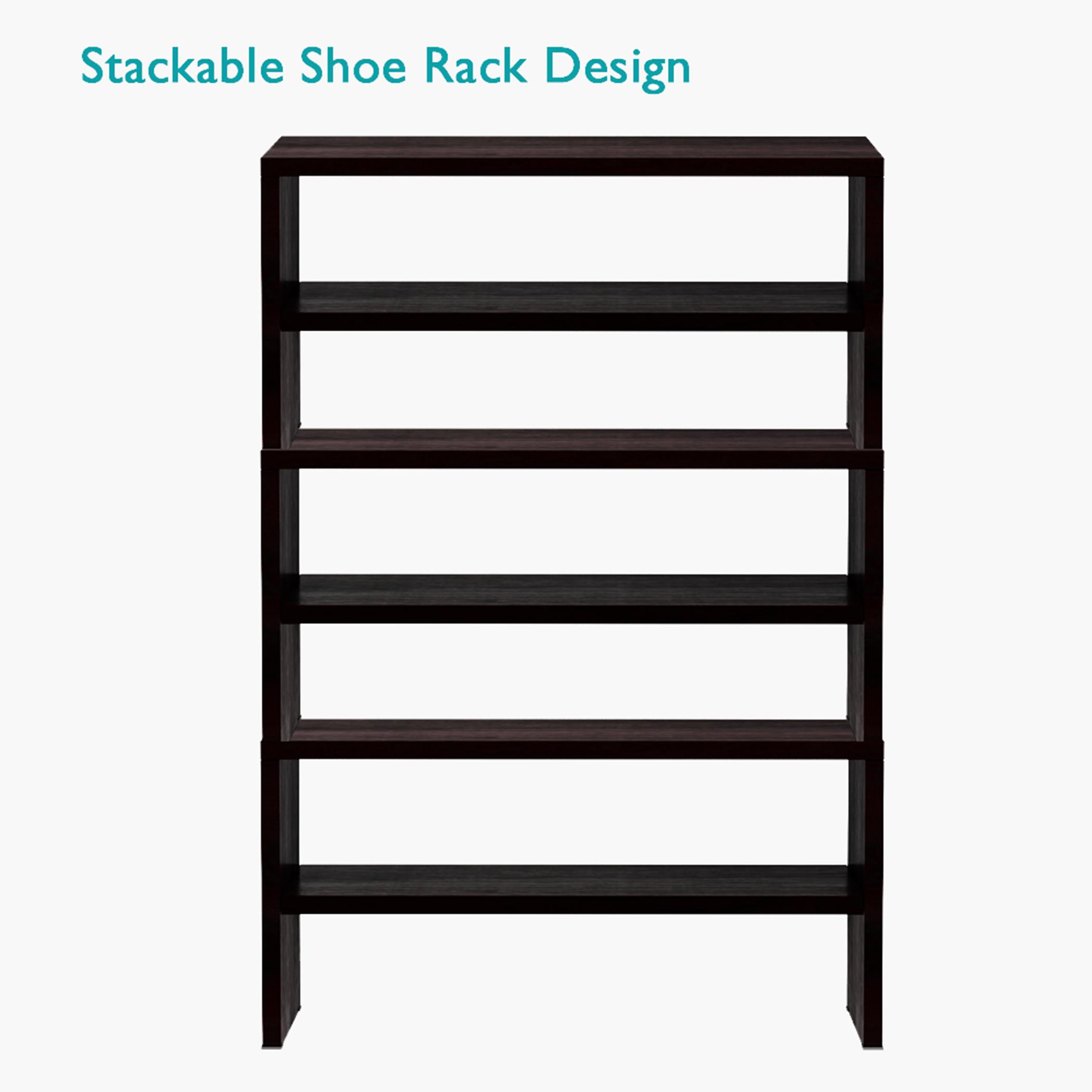 Wooden 2-Shelf Stackable Shoe Rack - 60x30x30 cm-furniture-livingroom-shoeracks-image-5