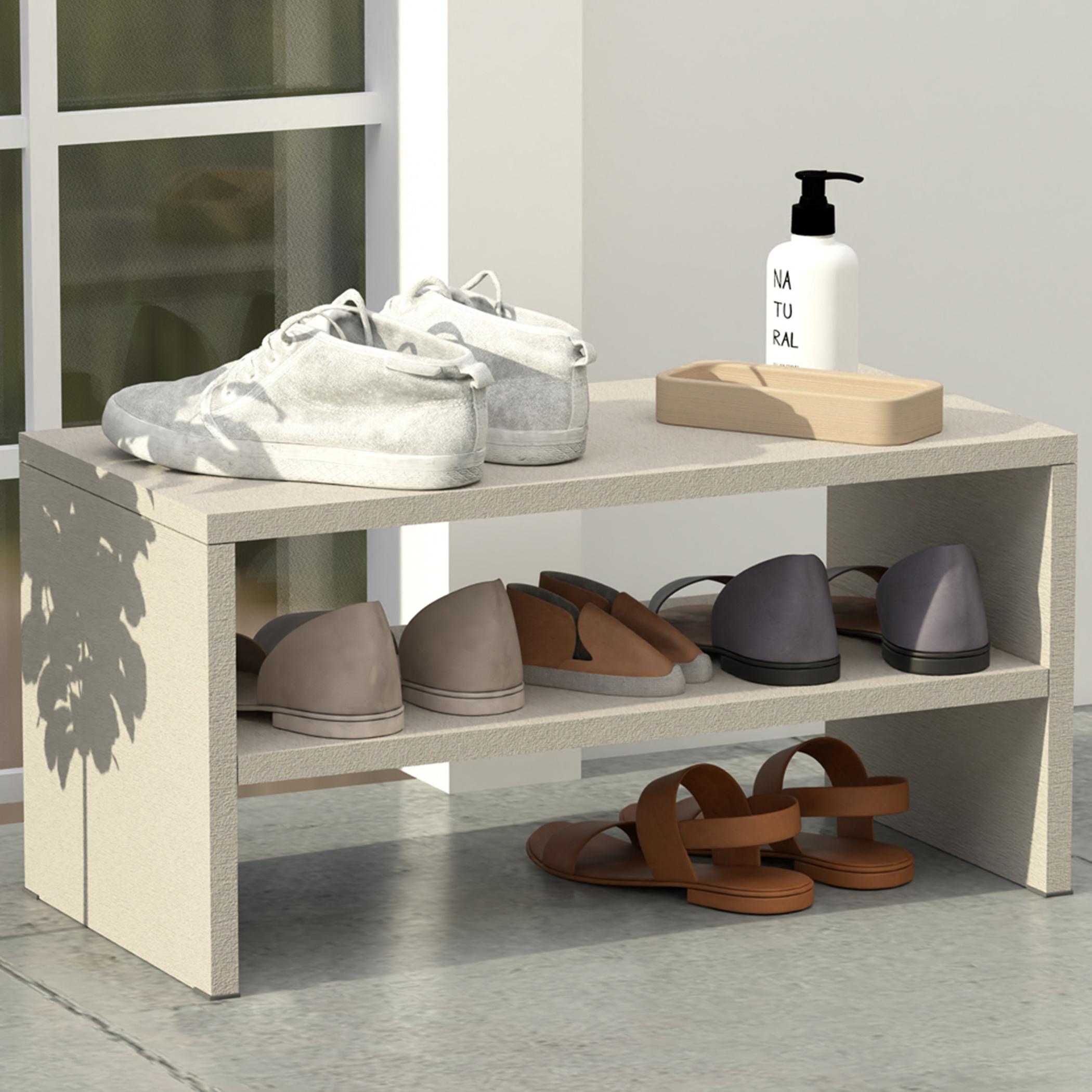 Wooden 2-Tier Stackable Shoe Rack - 60x30x30 cm-furniture-livingroom-shoeracks-image-1