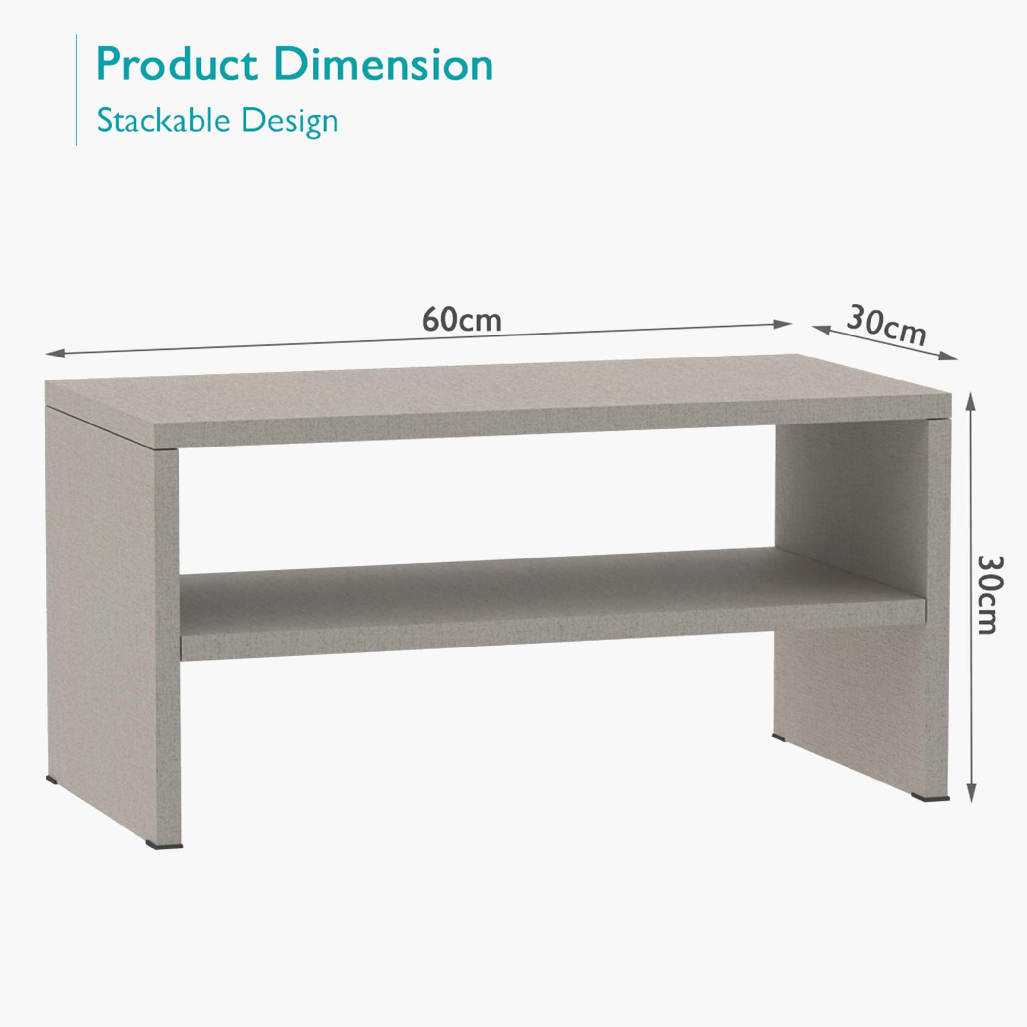 Wooden 2-Tier Stackable Shoe Rack - 60x30x30 cm-furniture-livingroom-shoeracks-image-2