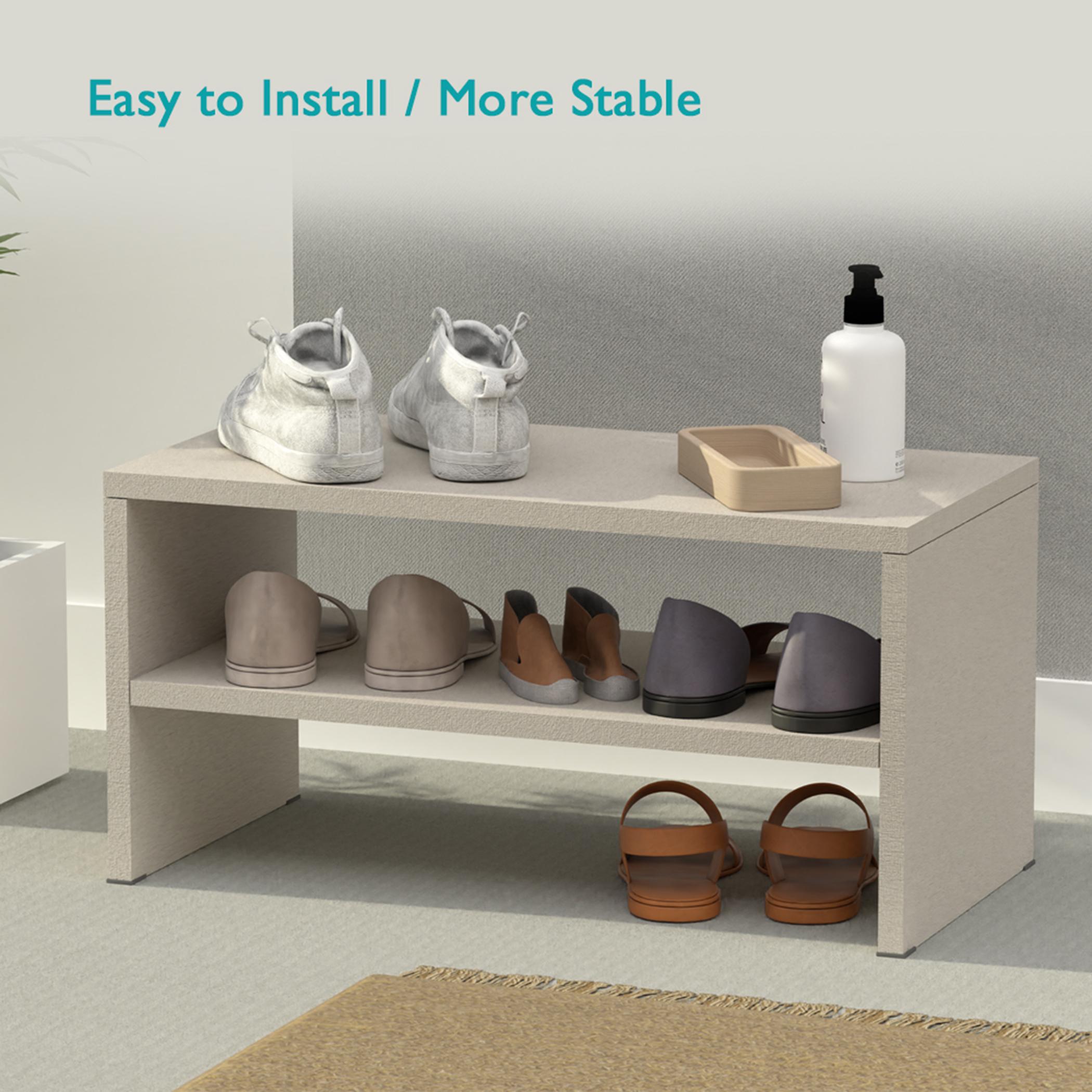 Wooden 2-Tier Stackable Shoe Rack - 60x30x30 cm-furniture-livingroom-shoeracks-image-4
