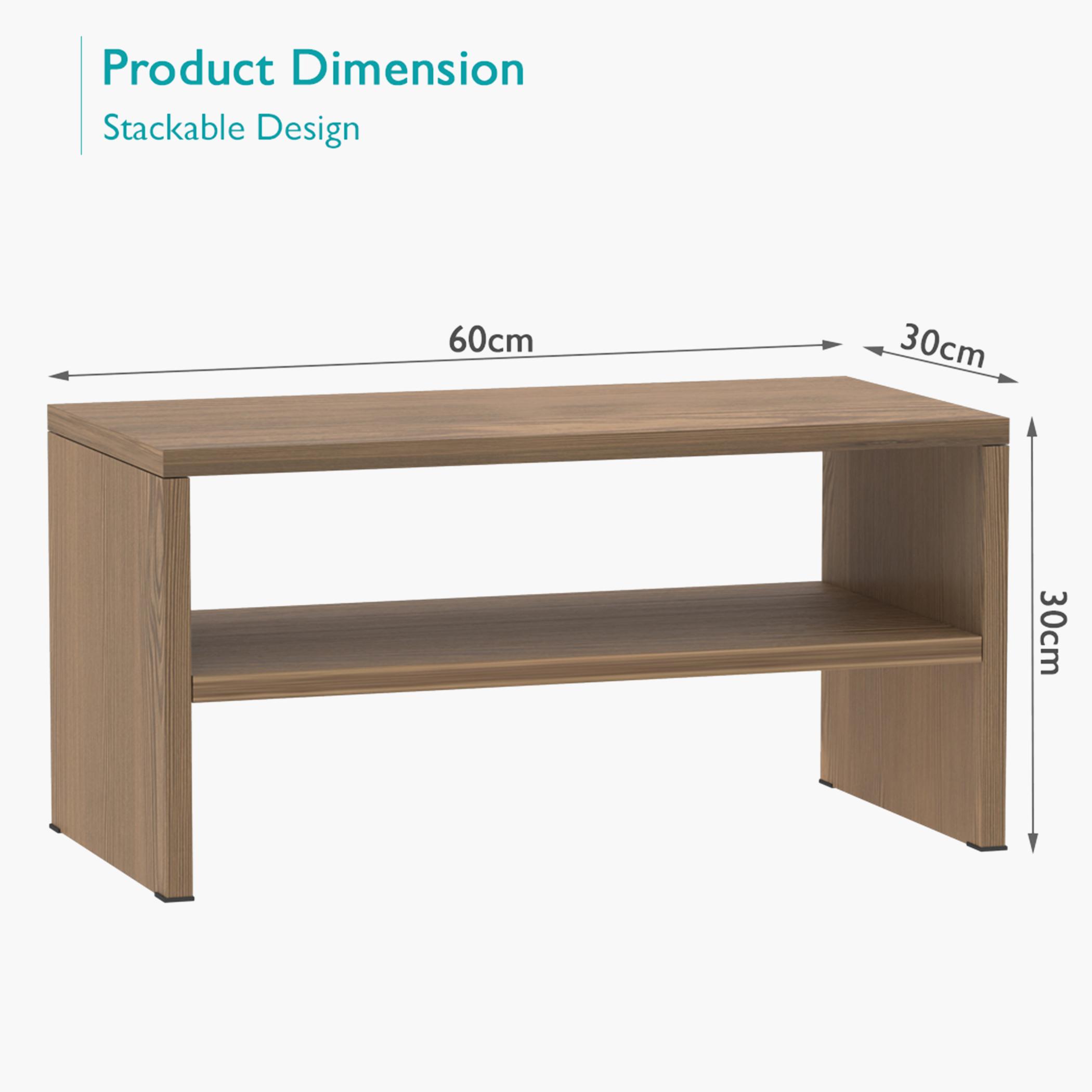 Wooden 2-Tier Shoe Rack - 60x30x30 cms-furniture-livingroom-shoeracks-image-2