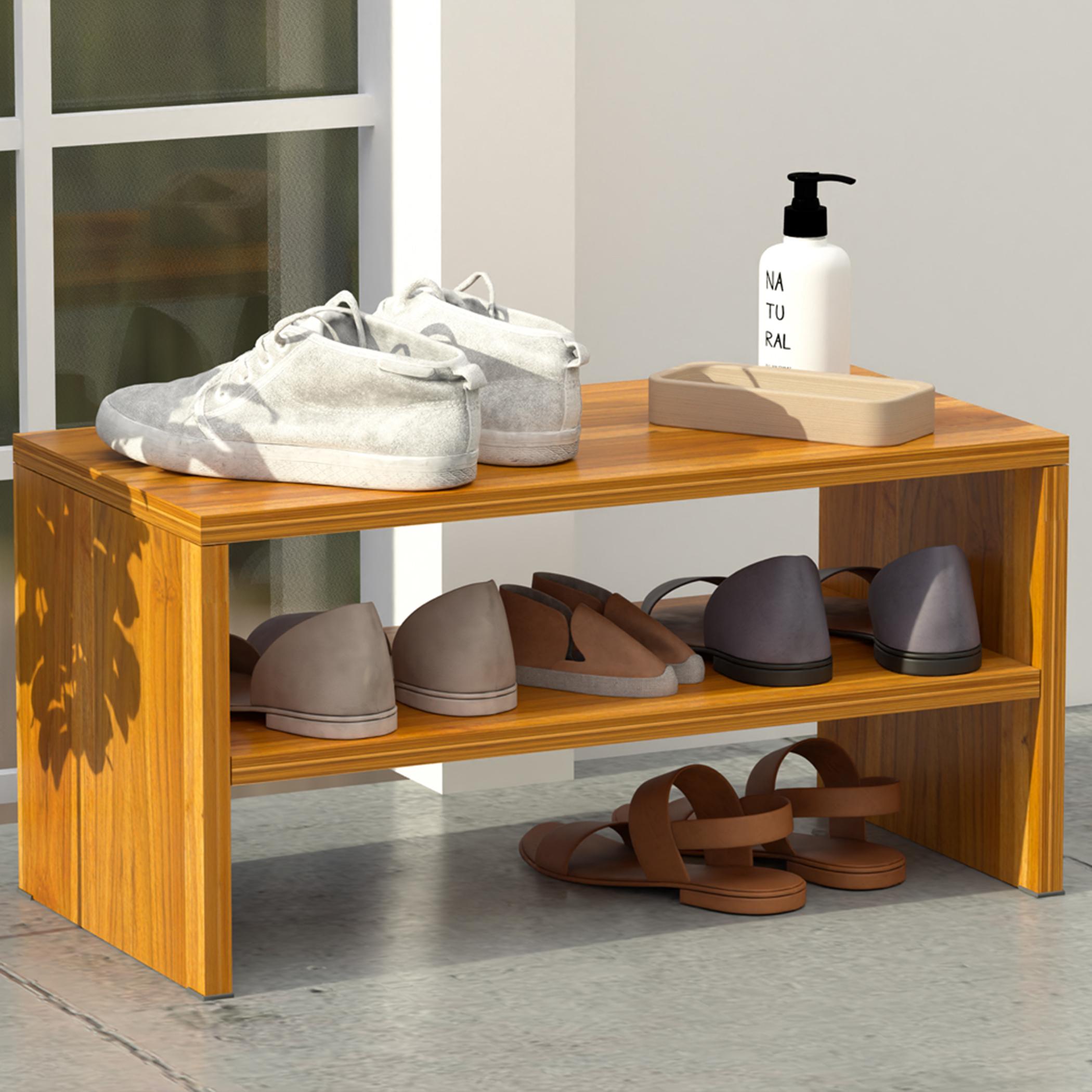 Wooden 2-Tier Shoe Rack - 60x30x30 cm-furniture-livingroom-shoeracks-image-1