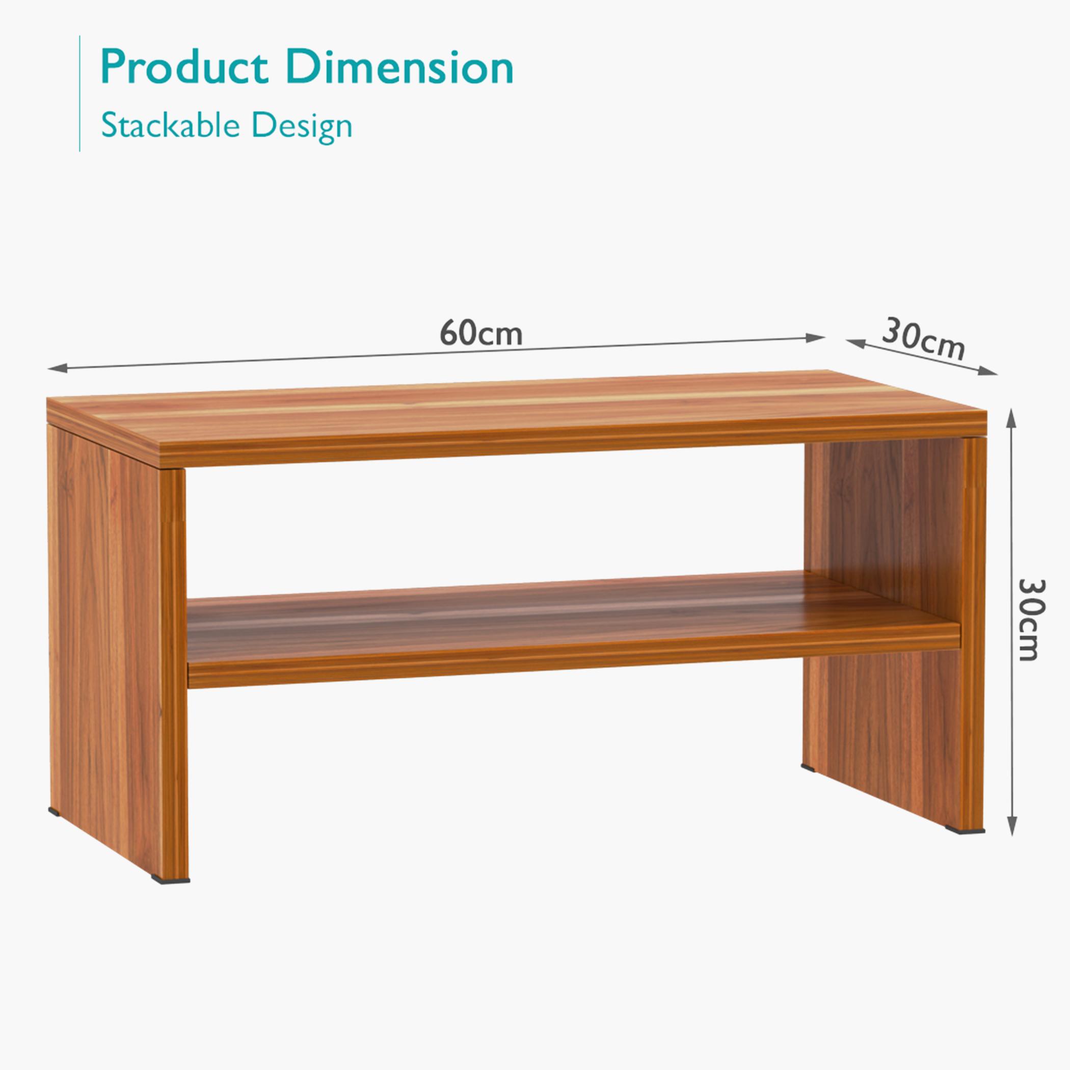 Wooden 2-Tier Shoe Rack - 60x30x30 cm-furniture-livingroom-shoeracks-image-2