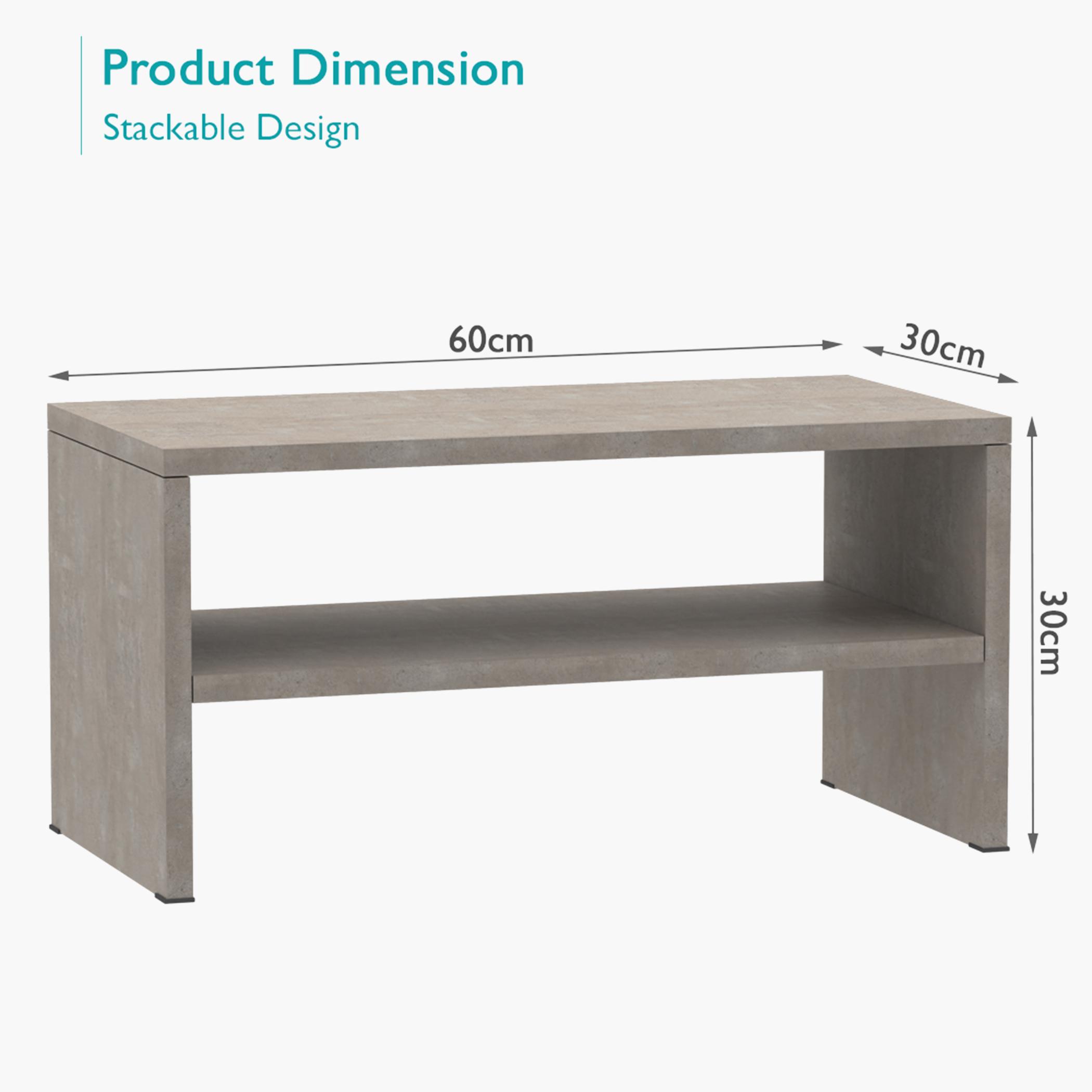 Wooden 2-Tier Stackable Shoe Rack - 60x30x30 cm-furniture-livingroom-shoeracks-image-2