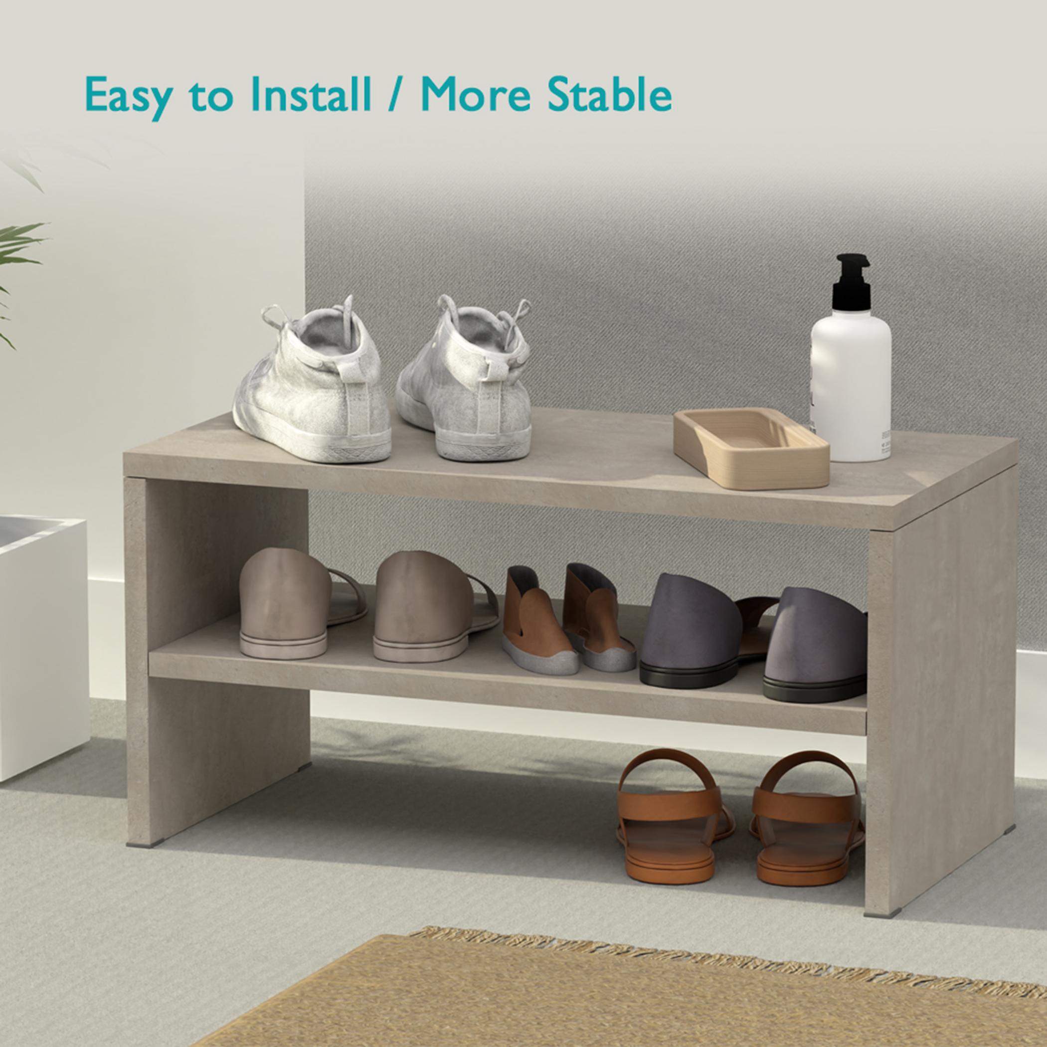 Wooden 2-Tier Stackable Shoe Rack - 60x30x30 cm-furniture-livingroom-shoeracks-image-4
