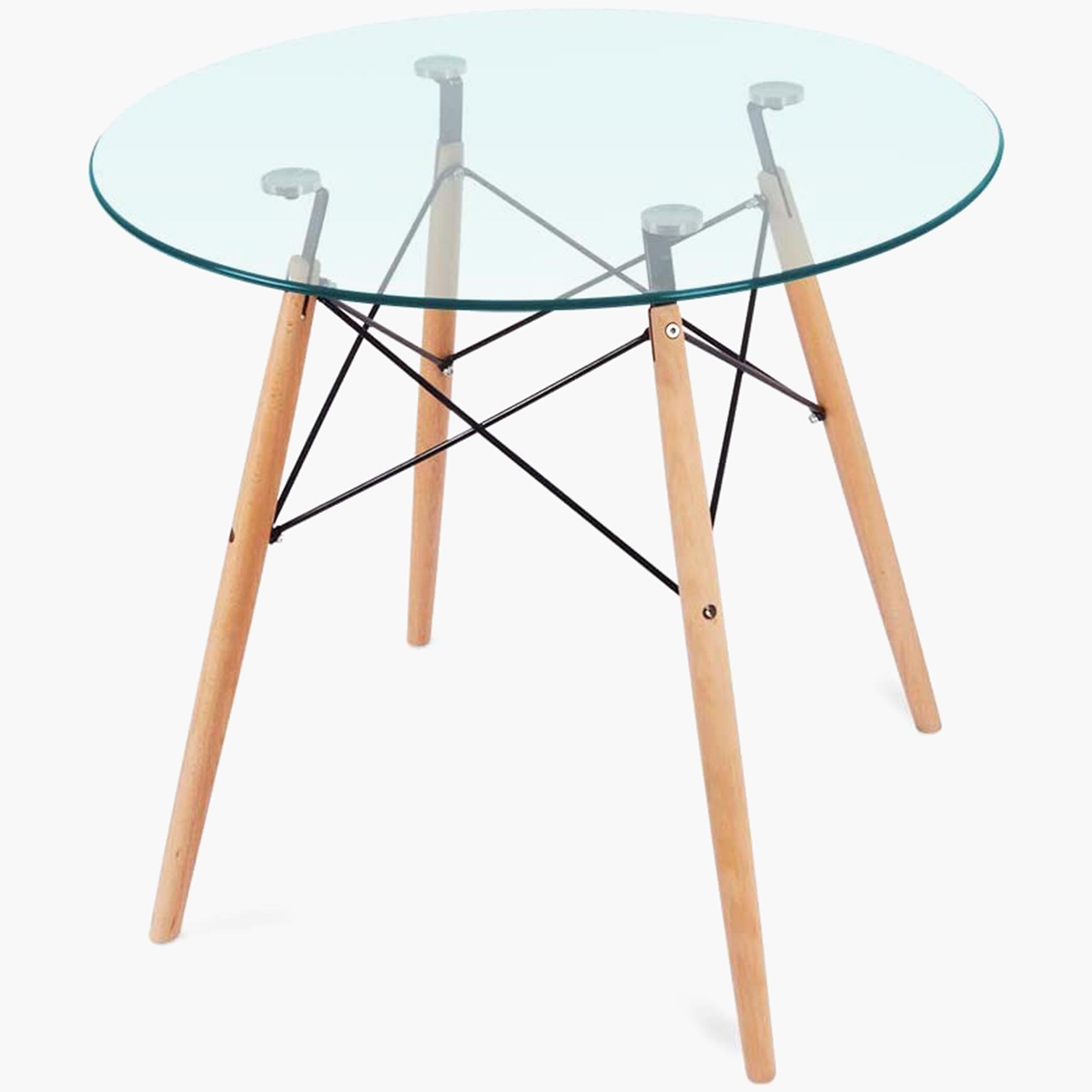 Glass Round Table - 80x25x75 cms-furniture-livingroom-consoletablesandmirrors-image-1