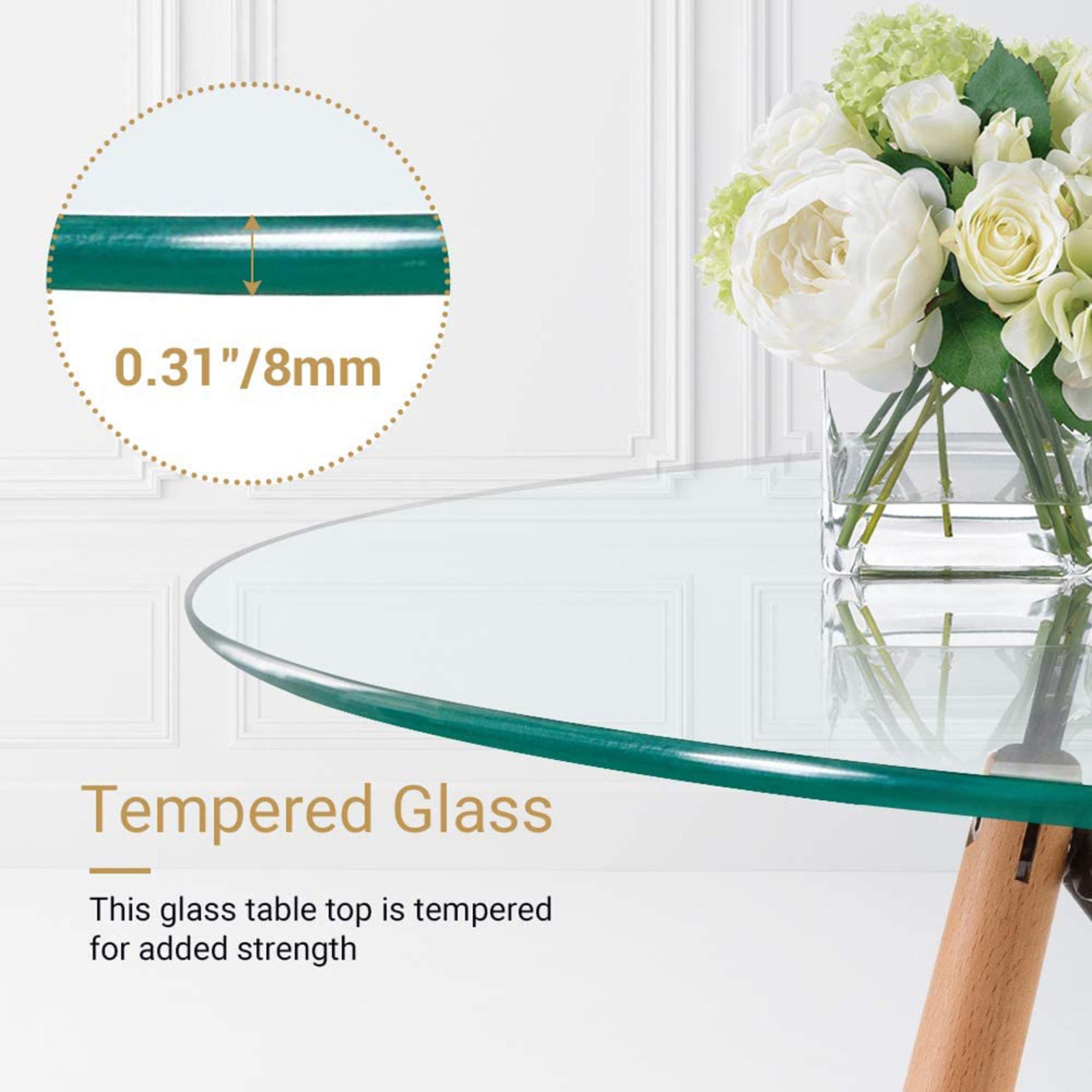 Glass Round Table - 80x25x75 cms-furniture-livingroom-consoletablesandmirrors-image-2