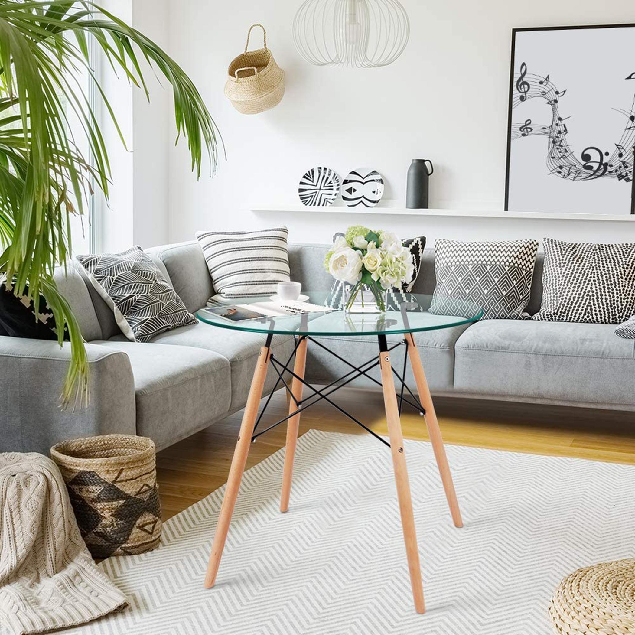 Glass Round Table - 80x25x75 cms-furniture-livingroom-consoletablesandmirrors-image-3