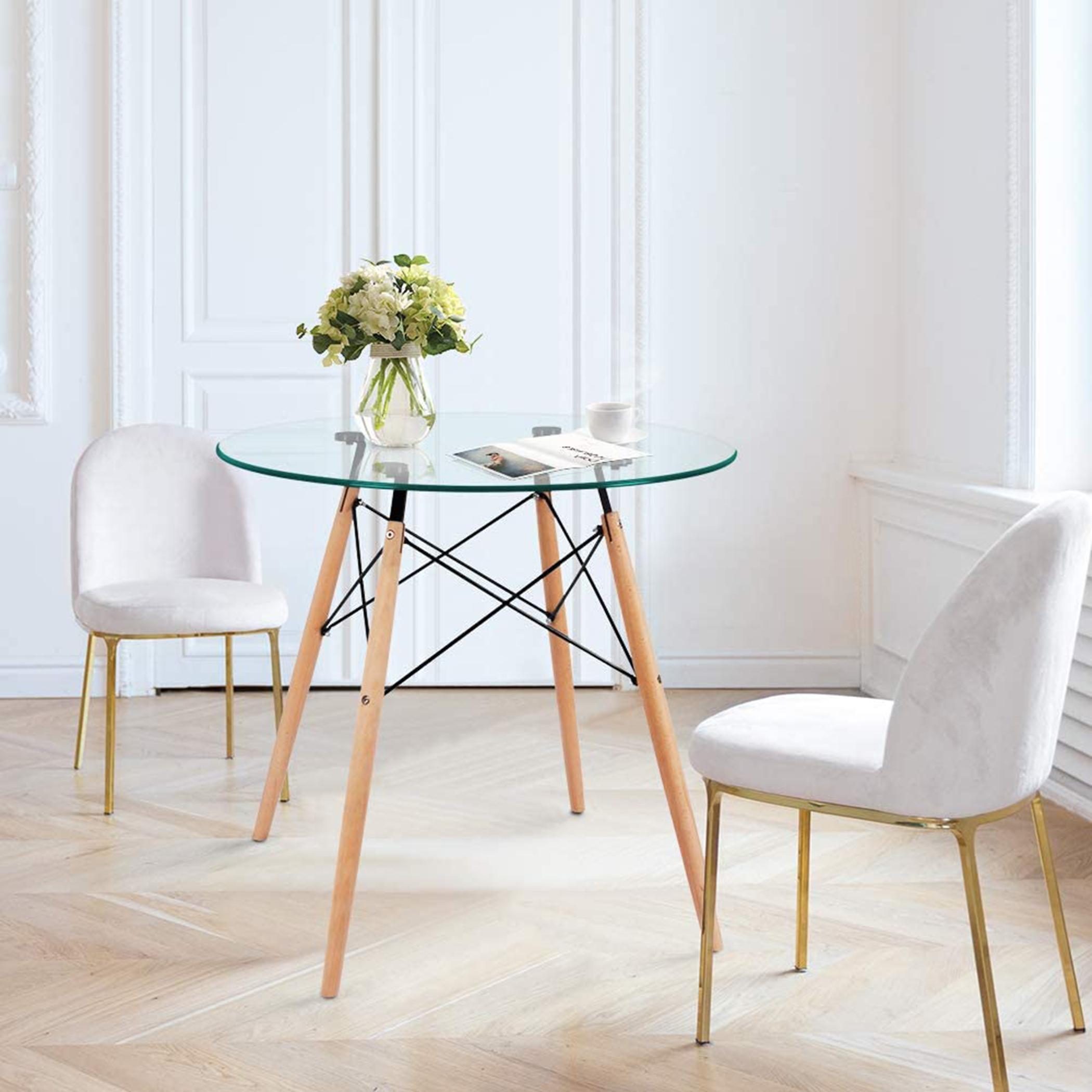 Glass Round Table - 80x25x75 cms-furniture-livingroom-consoletablesandmirrors-image-4