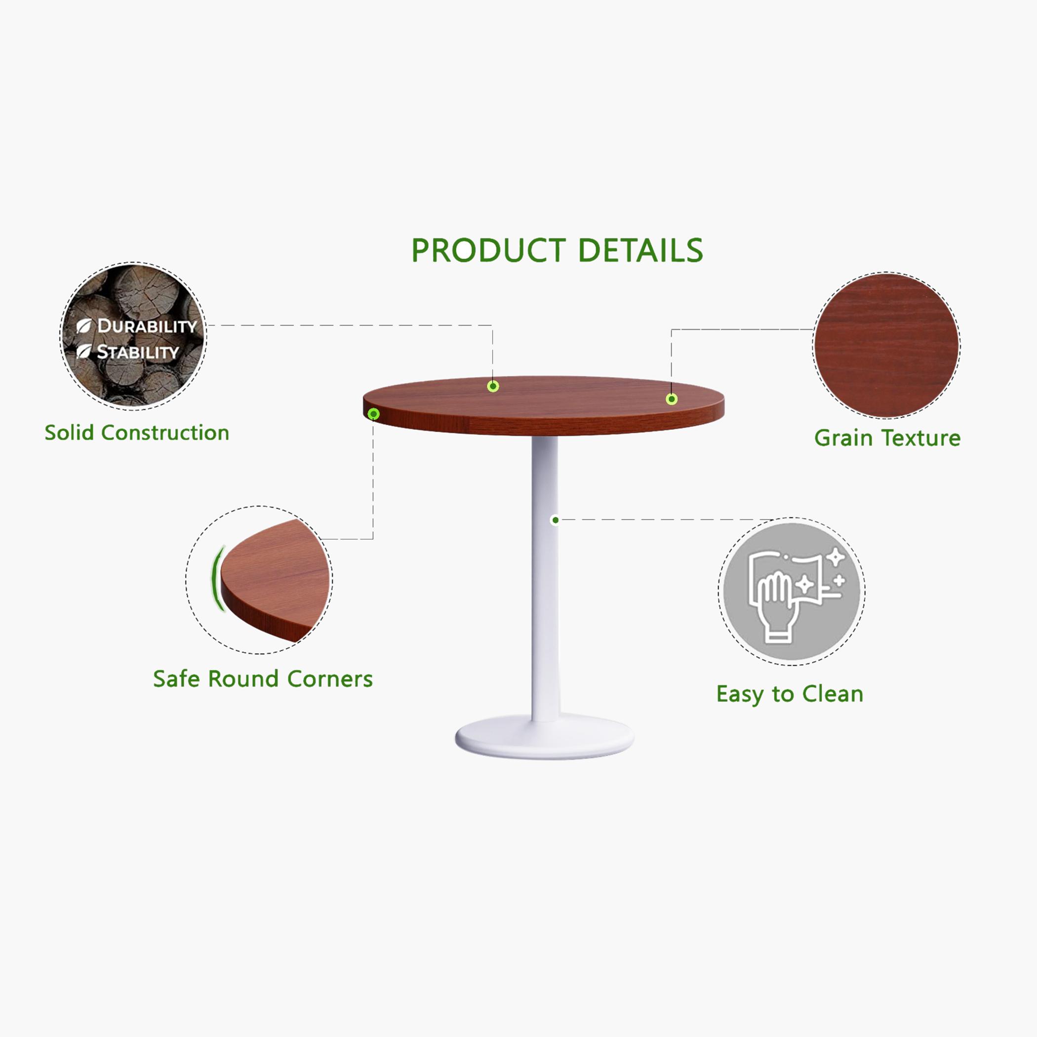 Rodo Wooden Top Table with Pedestal Base - 80x25x75 cms-furniture-livingroom-consoletablesandmirrors-image-2