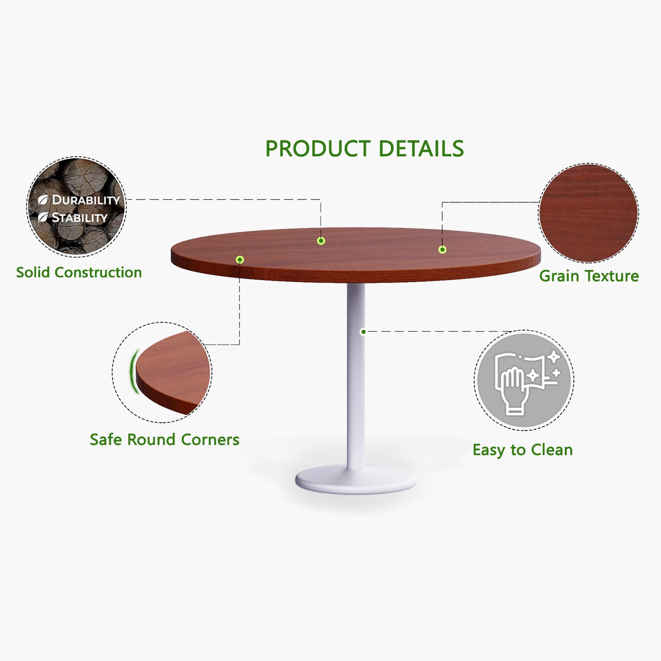 Modern Wooden Round Table - 120x75x25 cms-furniture-livingroom-consoletablesandmirrors-image-2
