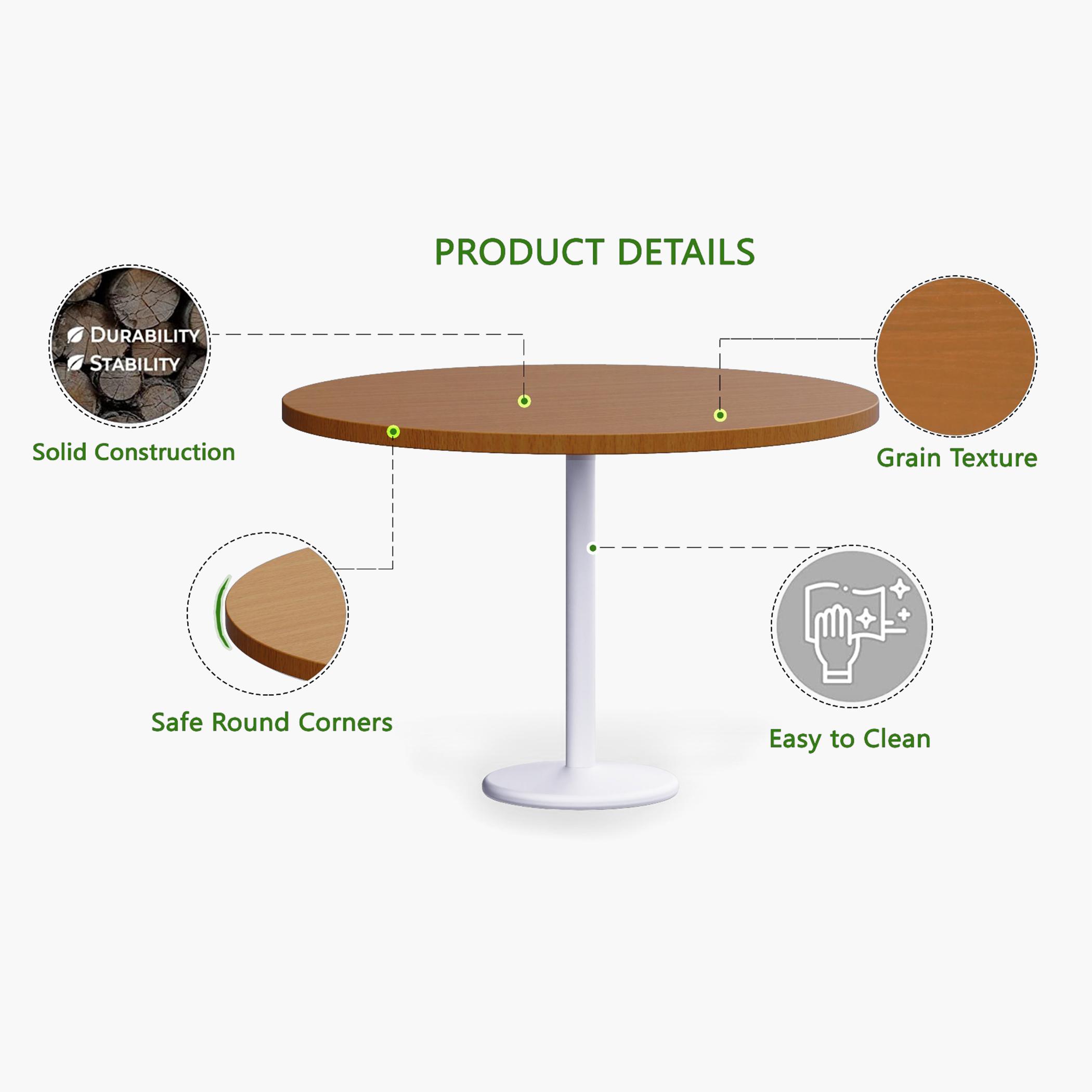 Rodo Wooden Top Table with Pedestal Base - 120x25x75 cm-furniture-livingroom-consoletablesandmirrors-image-2