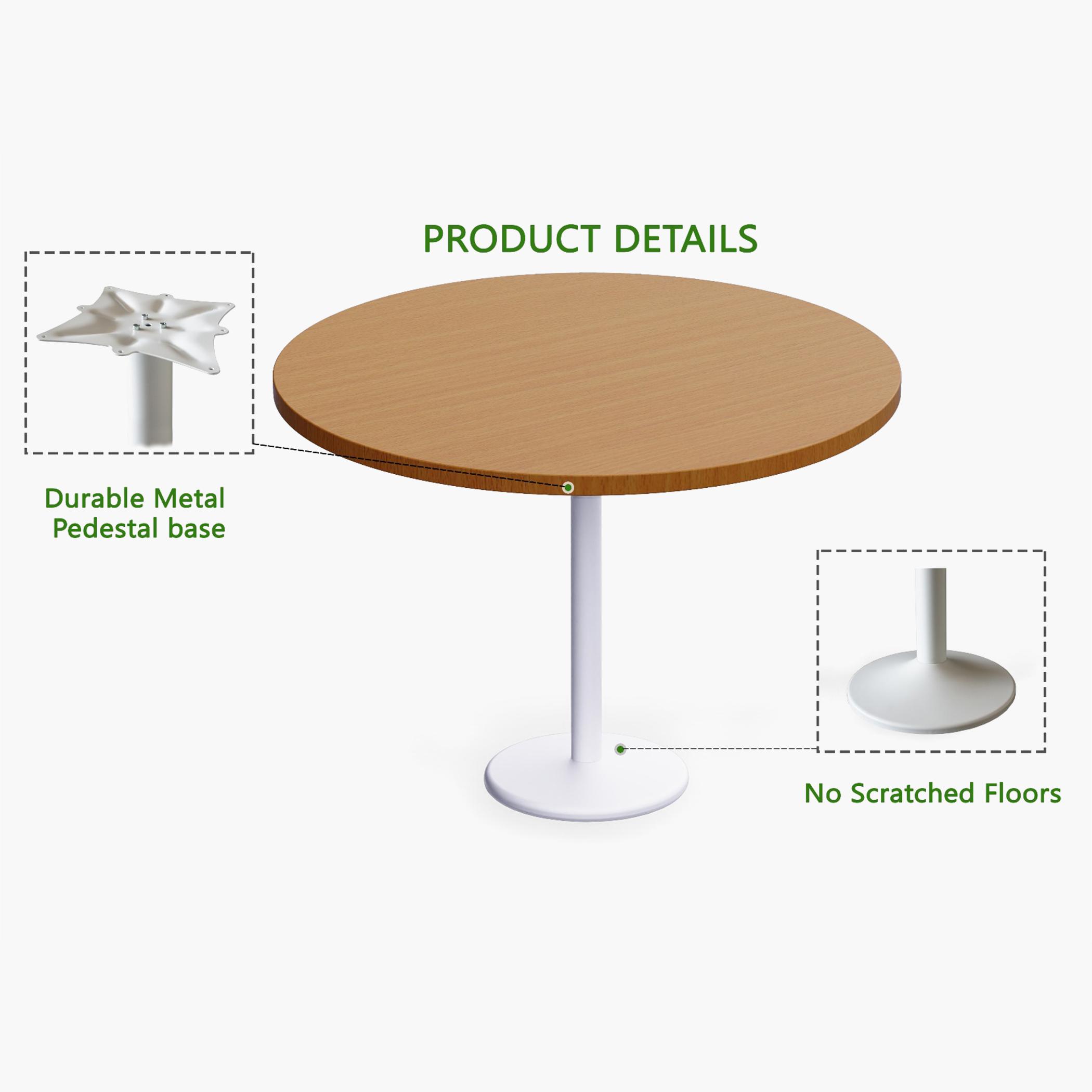 Rodo Wooden Top Table with Pedestal Base - 120x25x75 cm-furniture-livingroom-consoletablesandmirrors-image-3