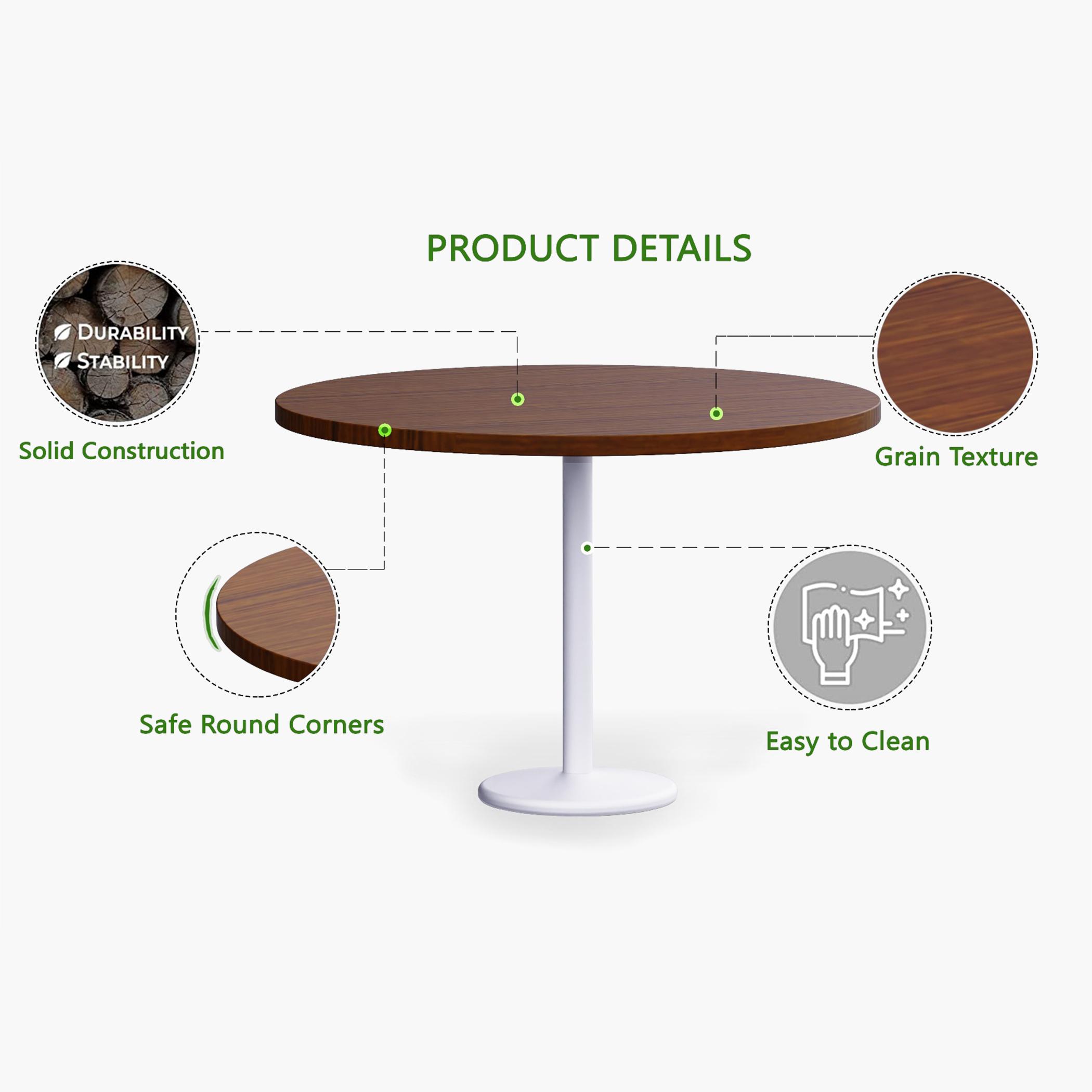 Rodo Wooden Top Table with Pedestal Base - 120x25x75 cms-furniture-livingroom-consoletablesandmirrors-image-2