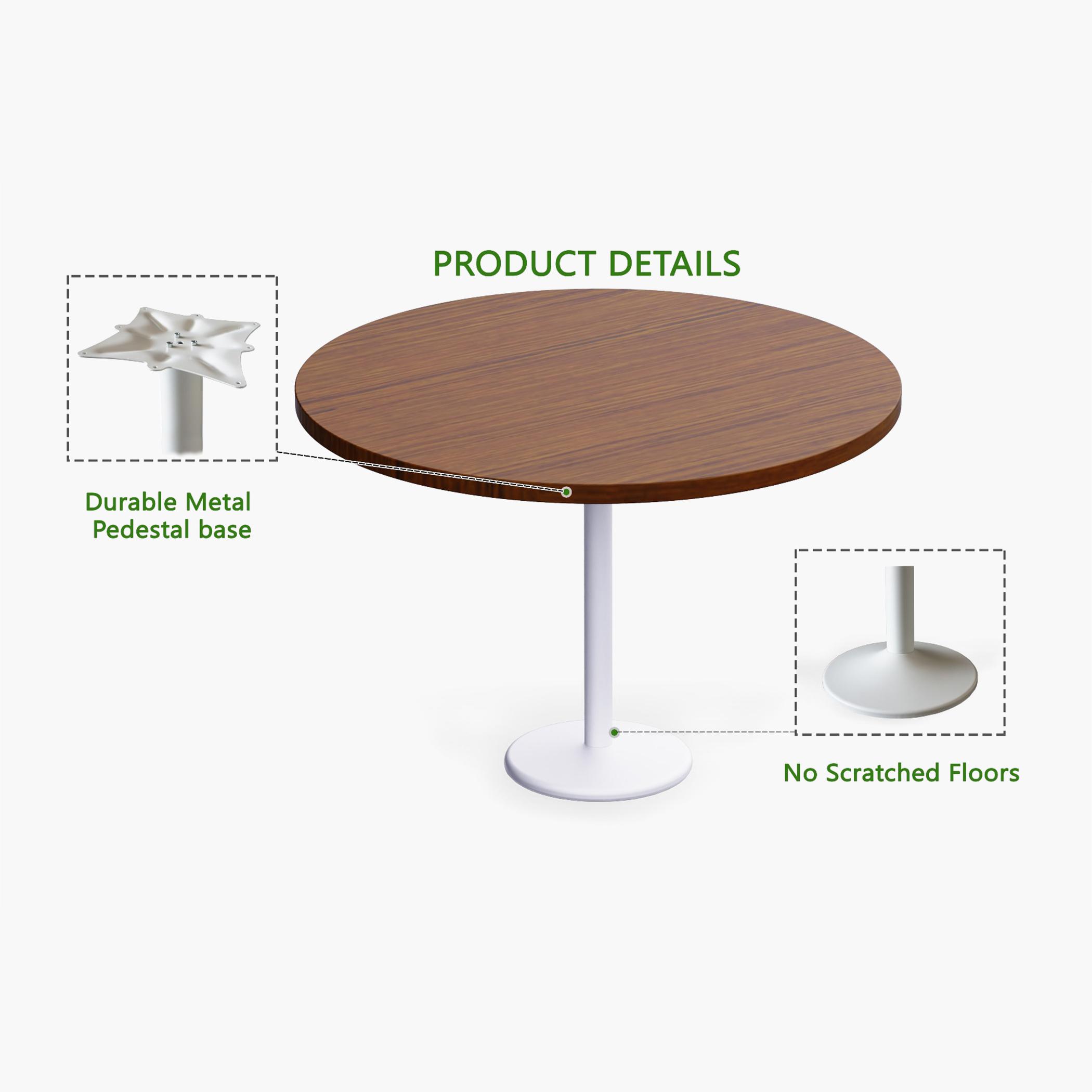 Rodo Wooden Top Table with Pedestal Base - 120x25x75 cms-furniture-livingroom-consoletablesandmirrors-image-3
