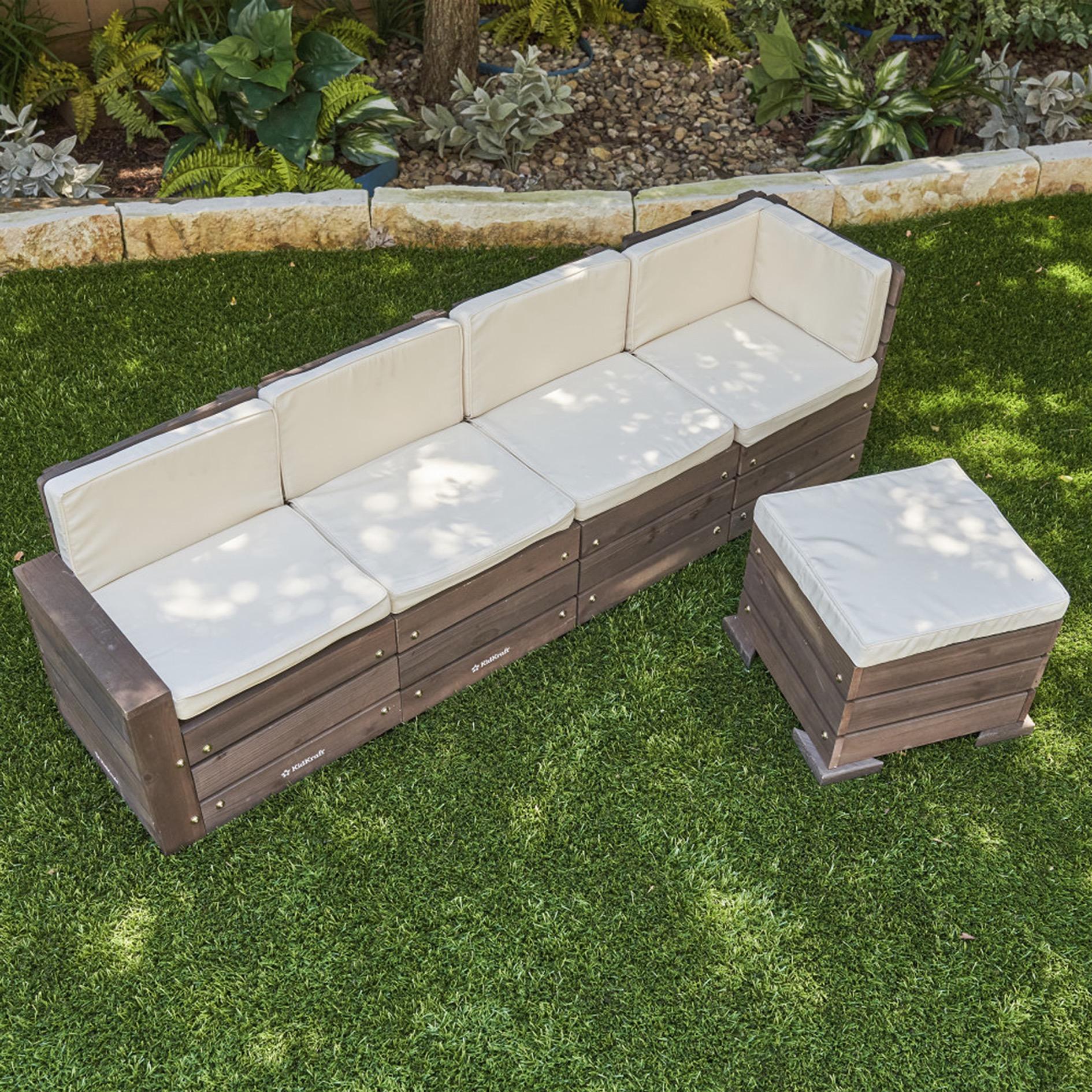 Kidkraft Outdoor Sectional Ottoman and Umbrella Set