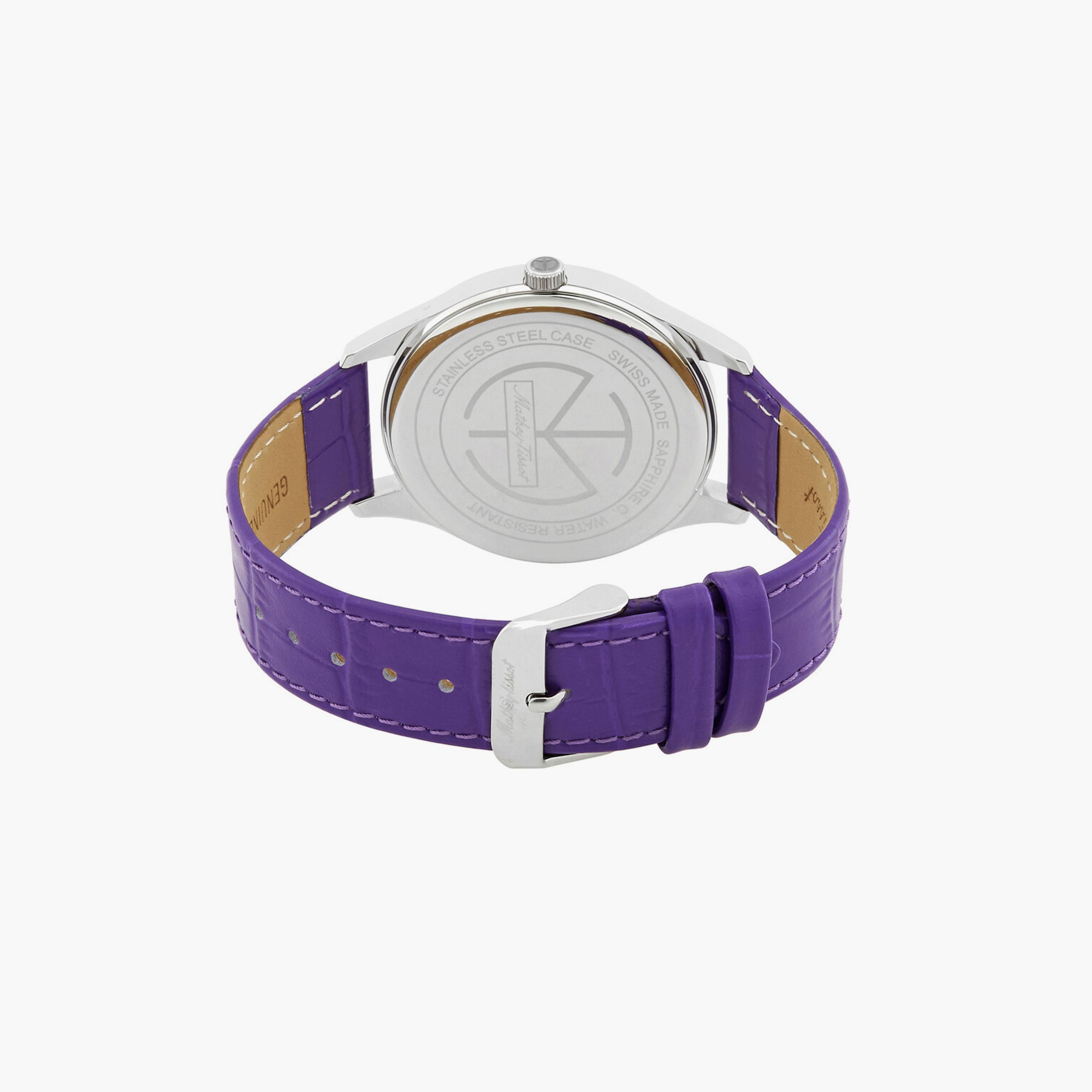 ماثي تيسوت- ساعة للرجال بسوار جلدي أرجواني 42 مم تناظرية-men-watchesandjewellery-watches-image-3