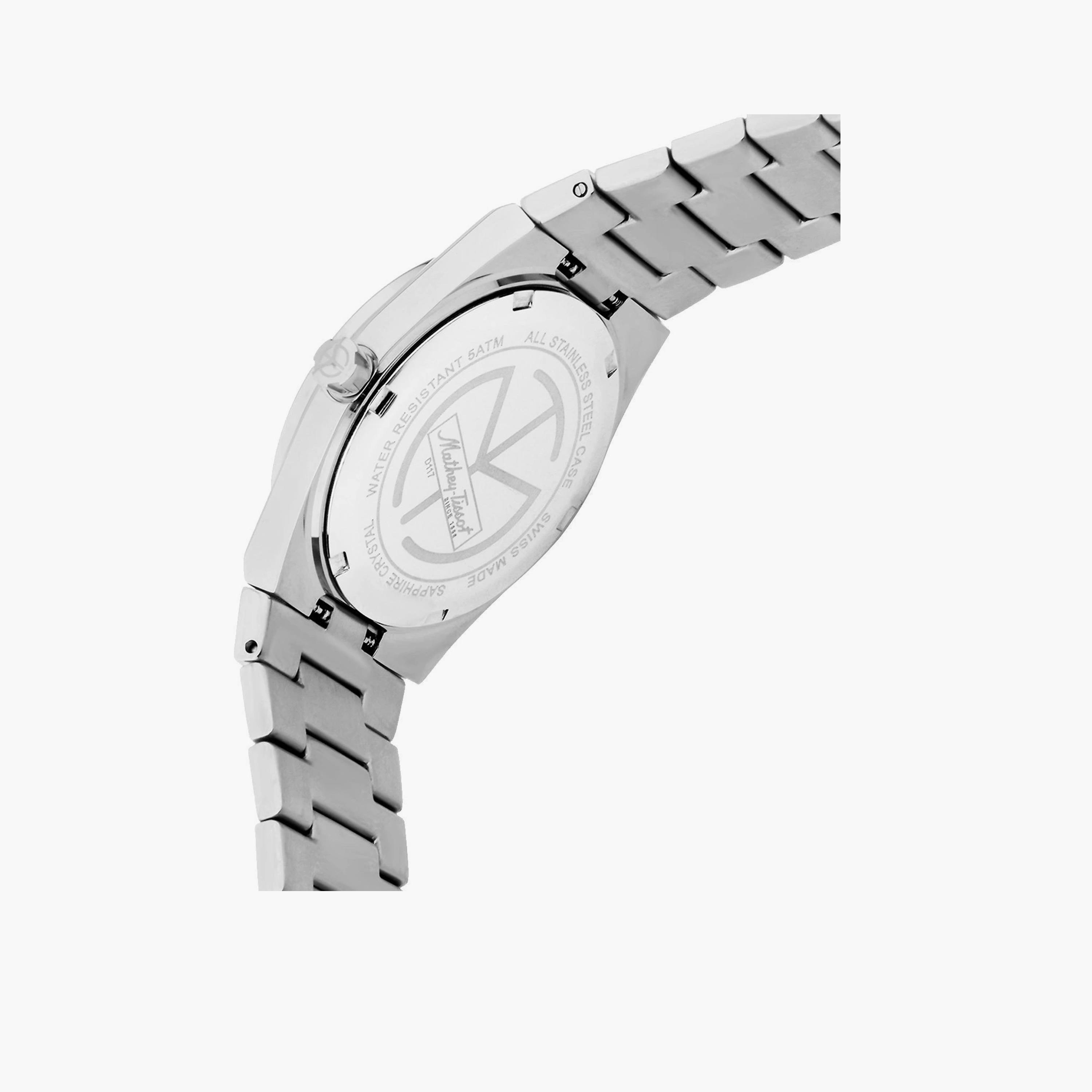 ماثي تيسوت- ساعة للنساء بقطر 36 مم تناظرية من الستانلس ستيل - فضي-women-watchesandjewellery-watches-image-3