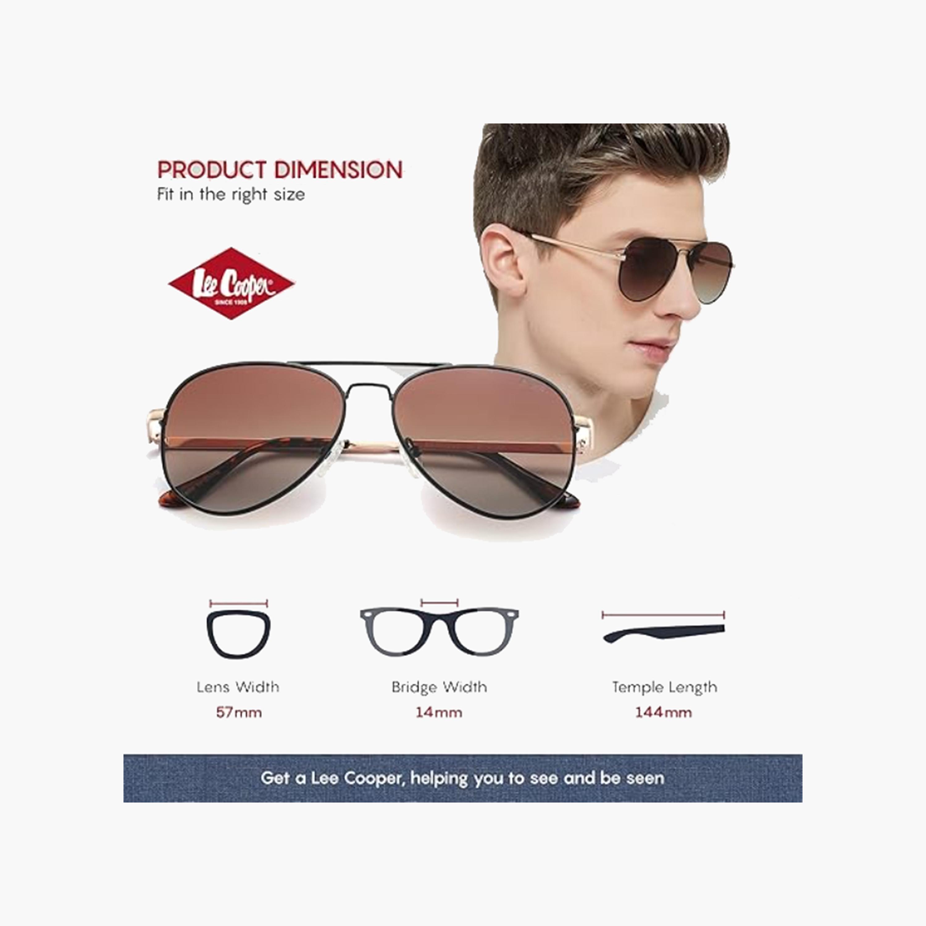 Lee Cooper Polarized 57 MM Brown Aviator Sunglasses LC1015C01-men-sunglasses-image-2