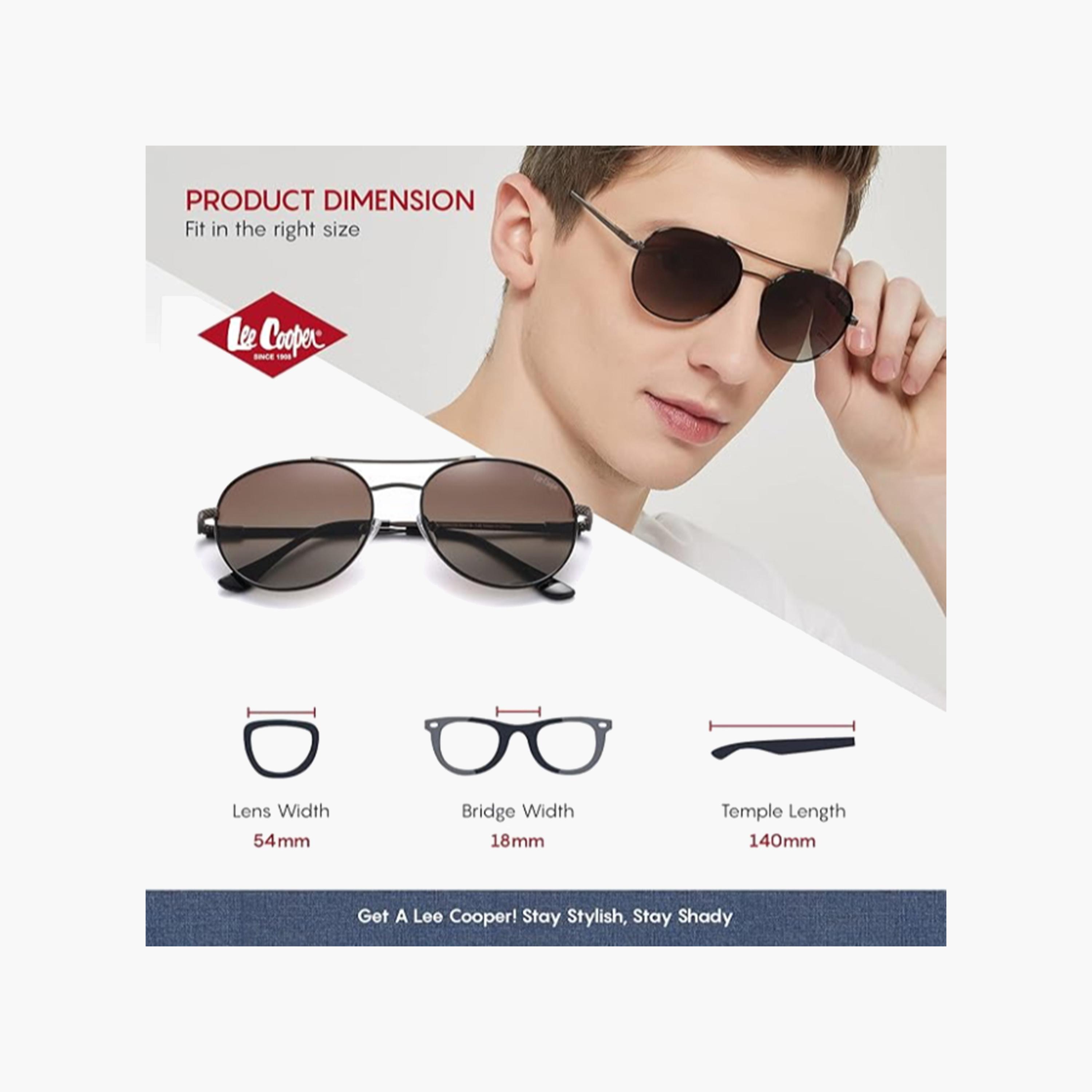 Lee Cooper Polarized 54 MM Brown Aviator Sunglasses LC1035C03-men-sunglasses-image-2