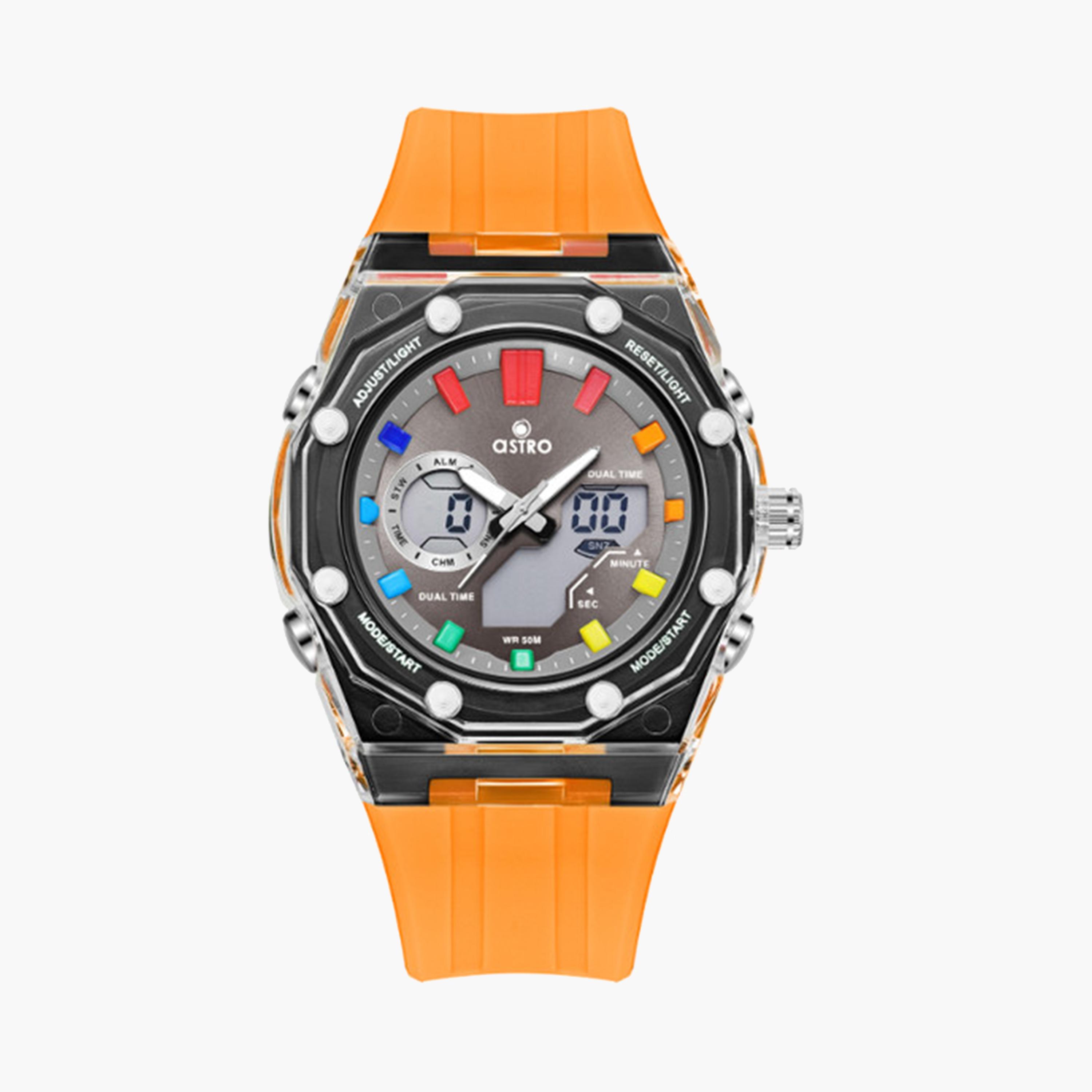 Astro Kids 44 MM Orange Analog-Digital Silicone Strap Watch | A24801-PPOX-girls-accessories-watches-image-1