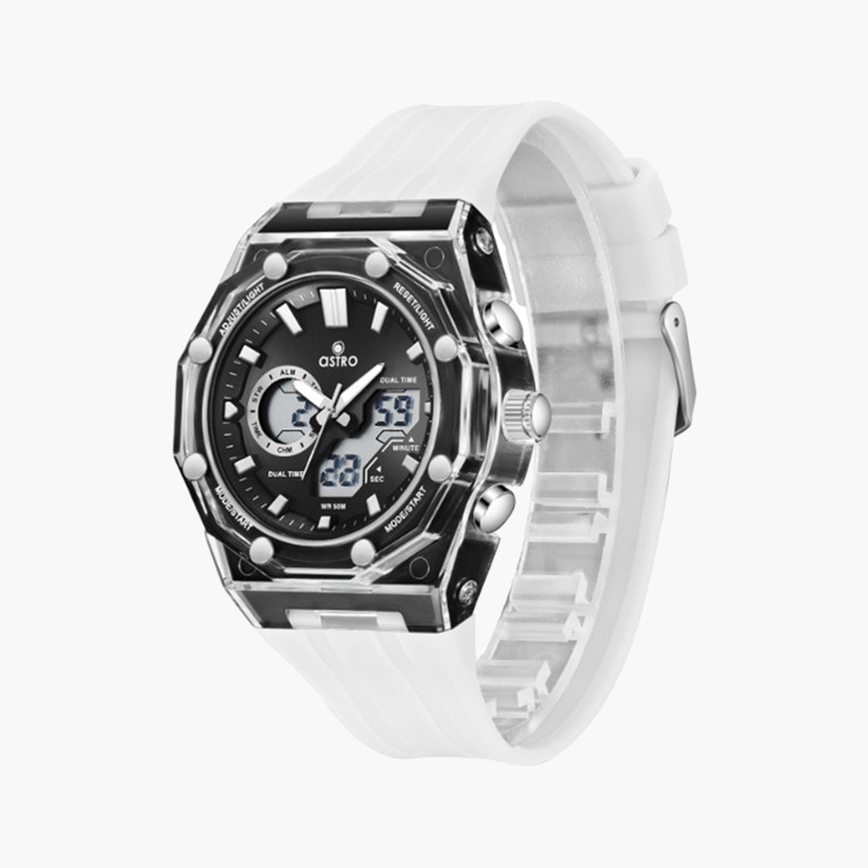 أسترو- ساعة أطفال تناظري-رقمي 44 ملم بيضاء بحزام سيليكون | A24801-PPWB-girls-accessories-watches-image-3