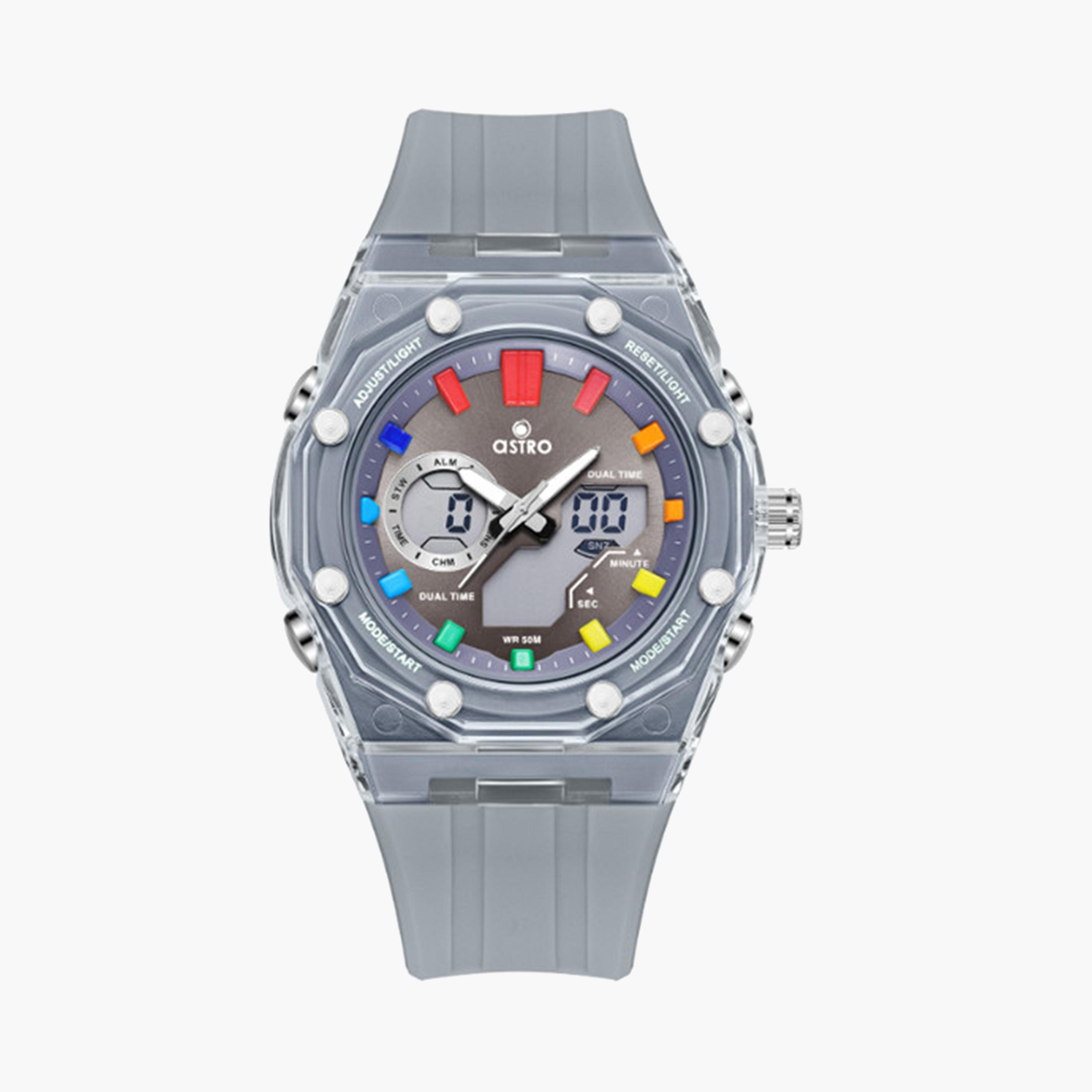 Astro Kids 44 MM Grey Analog-Digital Silicone Strap Watch | A24801-PPXX-girls-accessories-watches-image-1