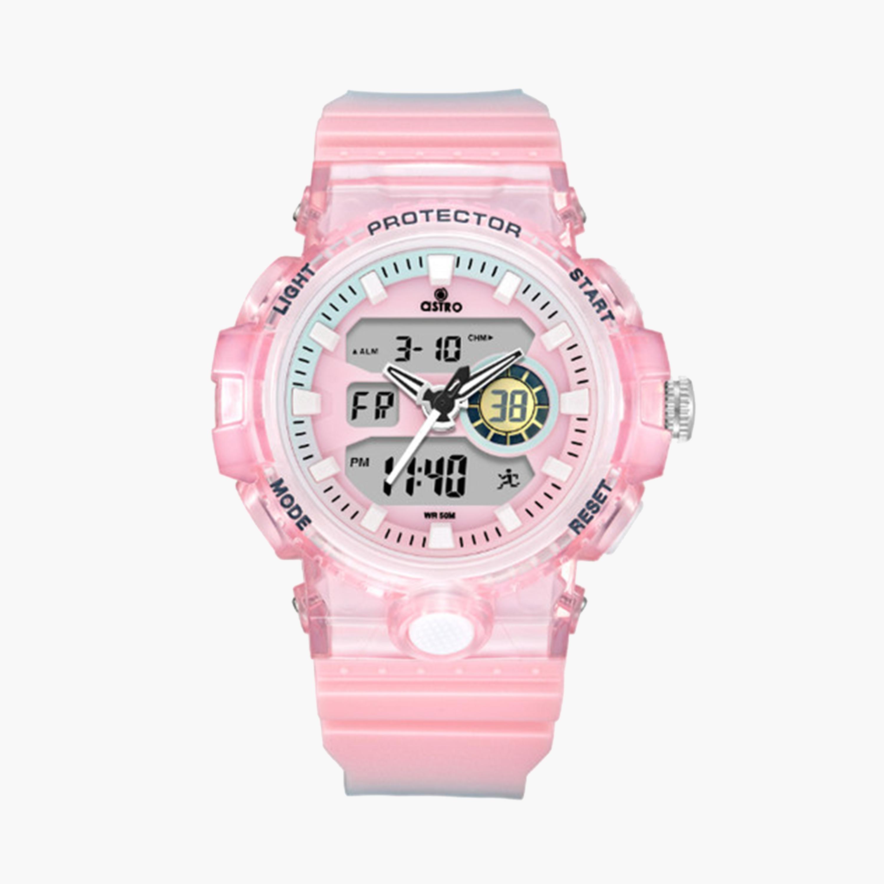 ساعة أسترو للبنات 47 ملم وردية بحزام سيليكون | A24802-PPPP-girls-accessories-watches-image-1