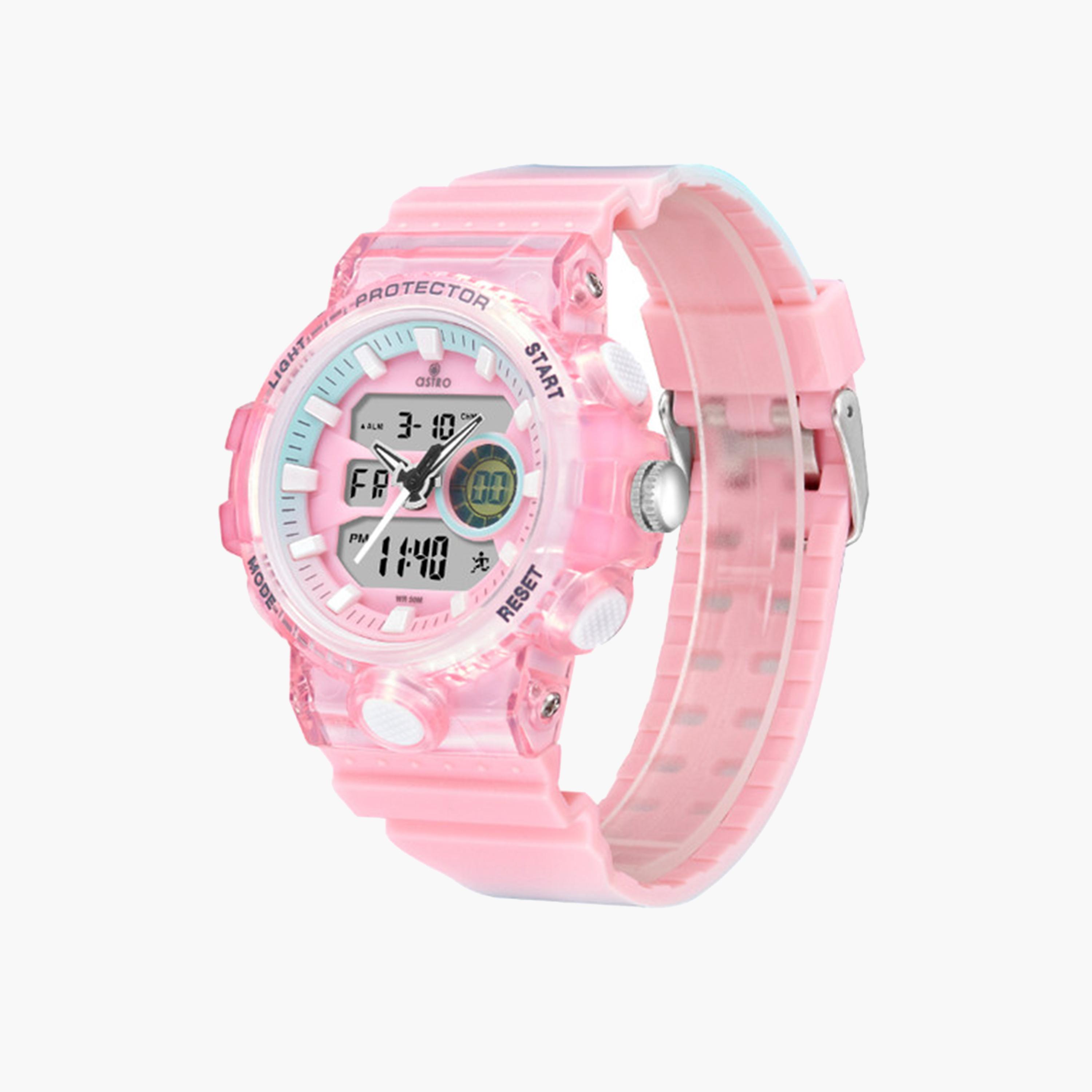 ساعة أسترو للبنات 47 ملم وردية بحزام سيليكون | A24802-PPPP-girls-accessories-watches-image-3