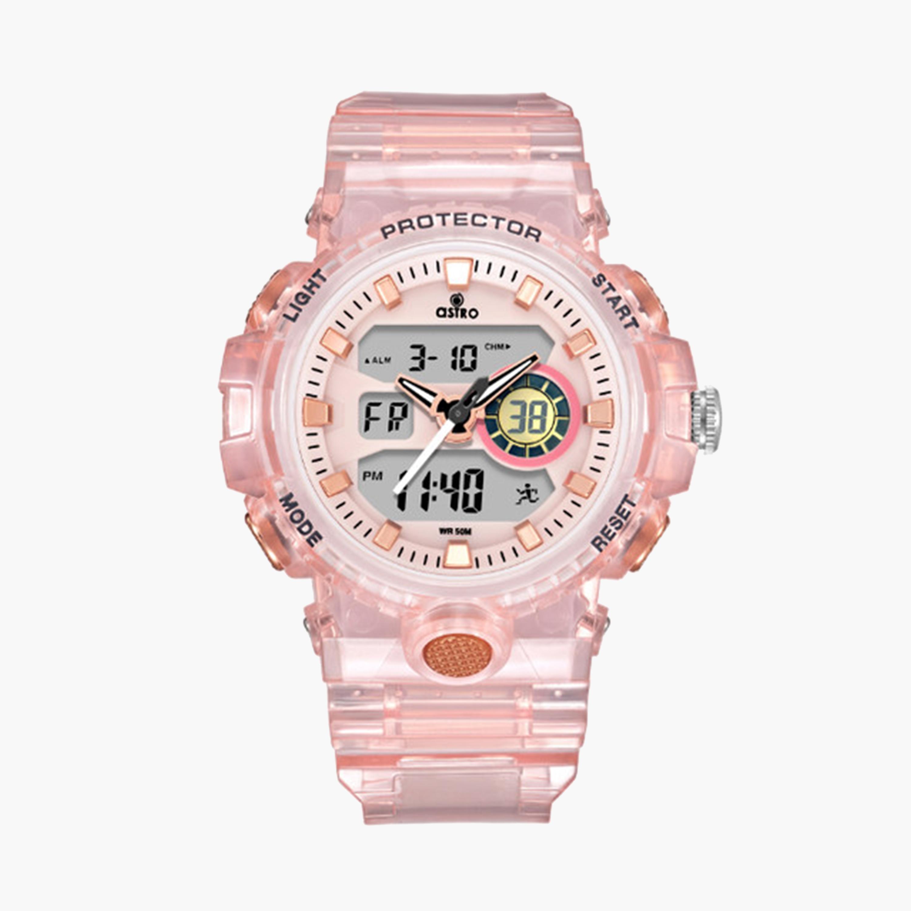 ساعة أسترو للبنات 47 ملم وردية بحزام سيليكون | A24802-PPFF-girls-accessories-watches-image-1