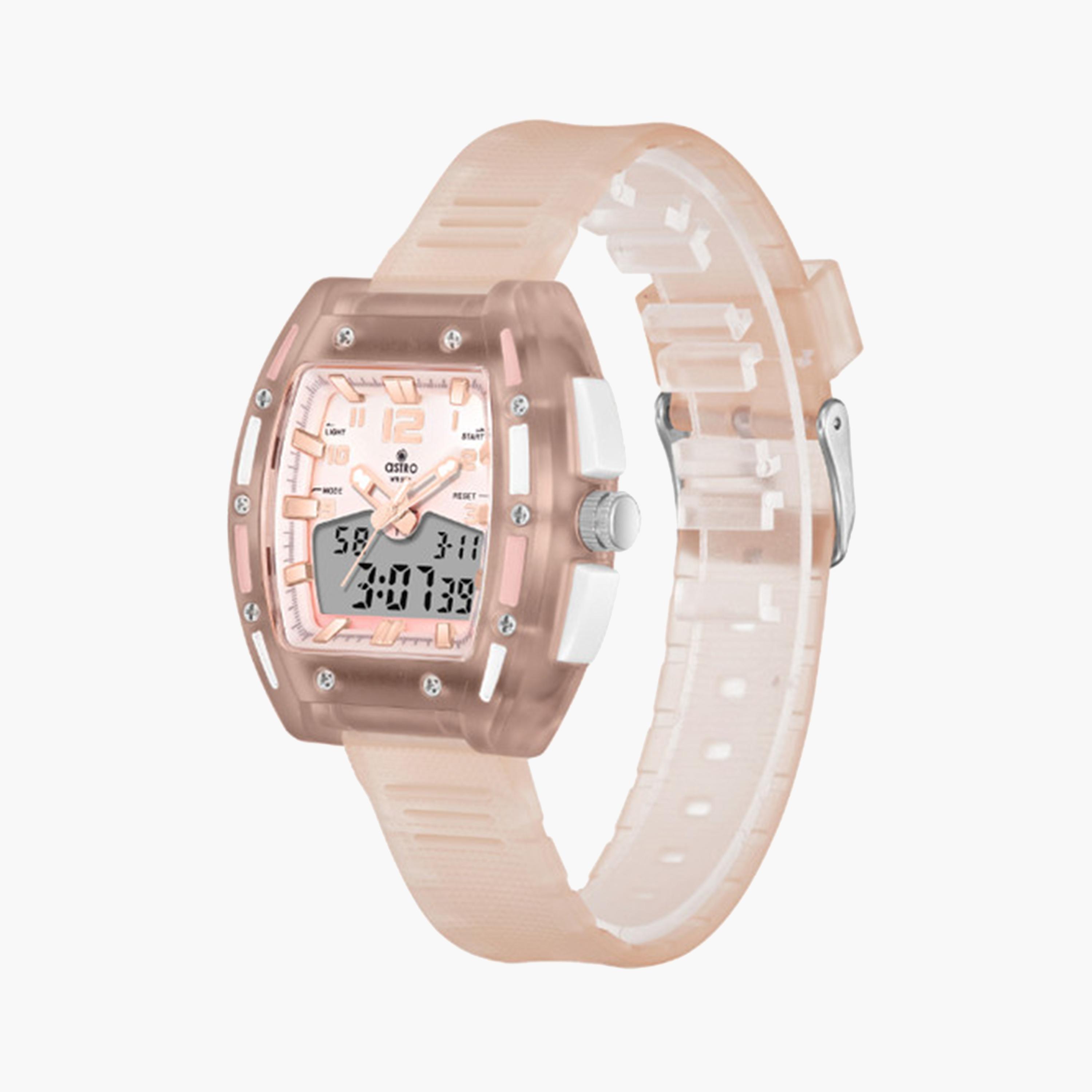 Astro Kids 43 MM Cream Analog-Digital Silicone Strap Watch | A24803-PPIK-girls-accessories-watches-image-3