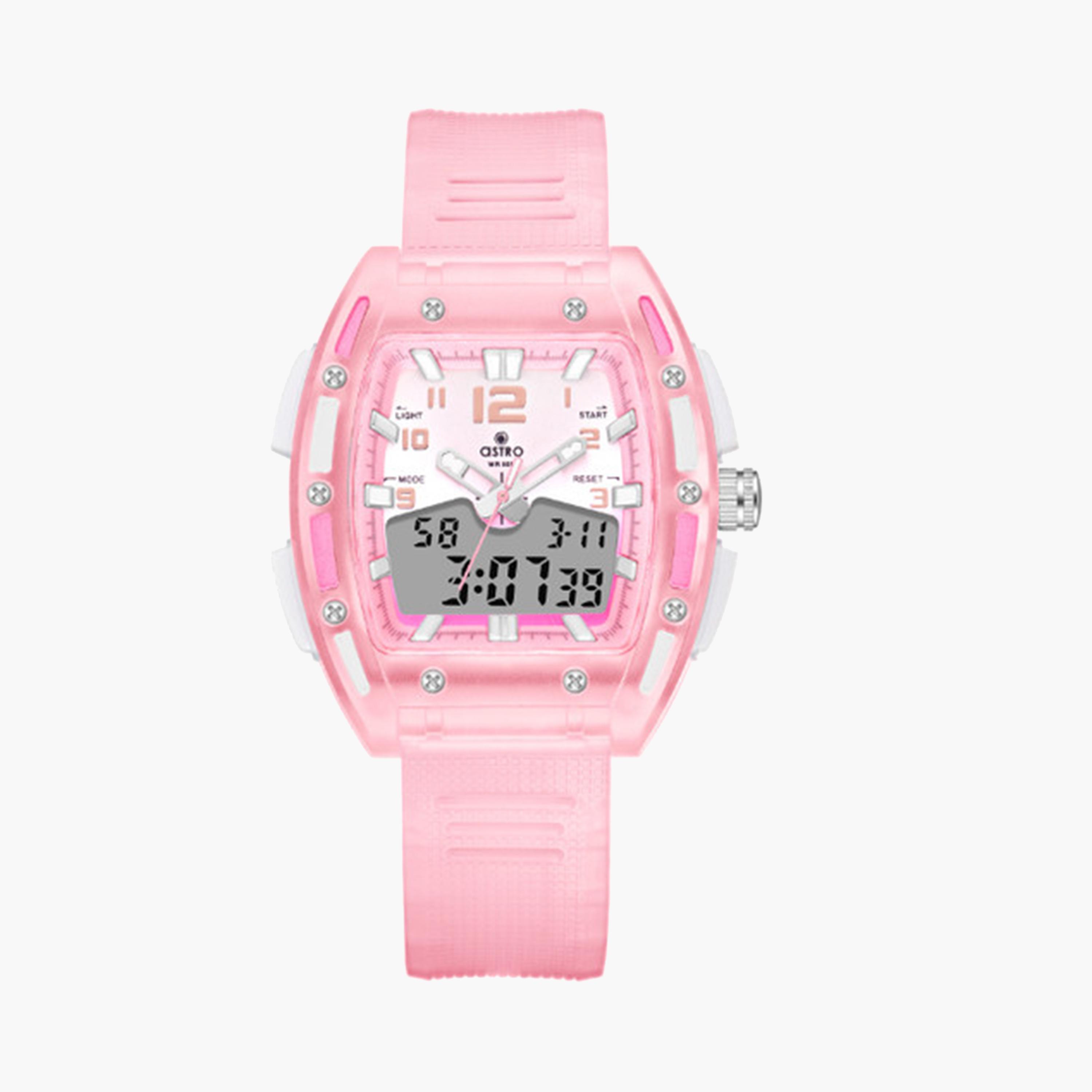 Astro Girls 43 MM Pink Analog-Digital Silicone Strap Watch | A24803-PPPP-girls-accessories-watches-image-1