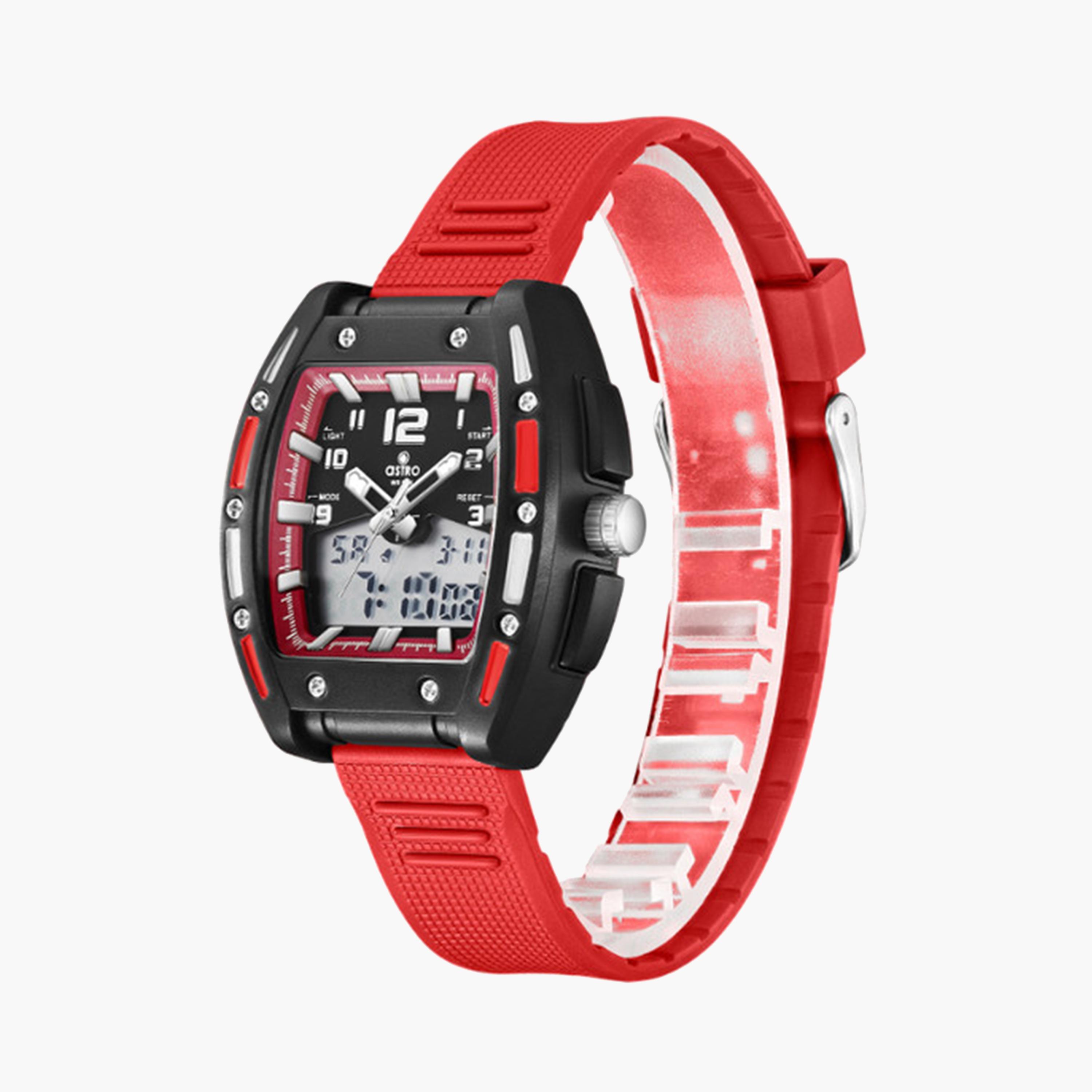 أسترو- ساعة أطفال تناظري-رقمي 43 ملم باللون الأحمر بحزام سيليكون | A24804-PPRB-girls-accessories-watches-image-3
