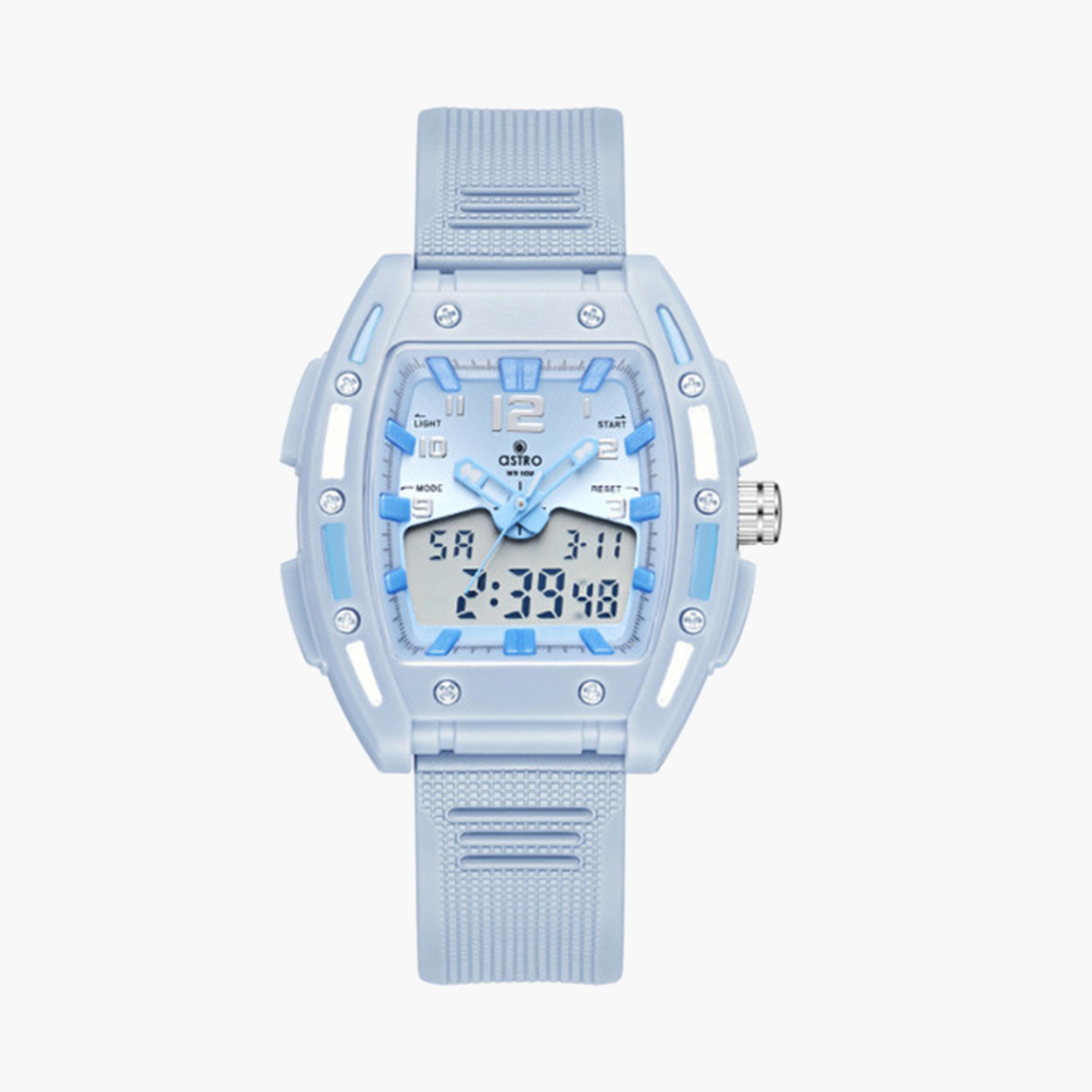 أسترو- ساعة أطفال تناظري-رقمي 43 ملم زرقاء بحزام سيليكون | A24804-PPLL-girls-accessories-watches-image-1