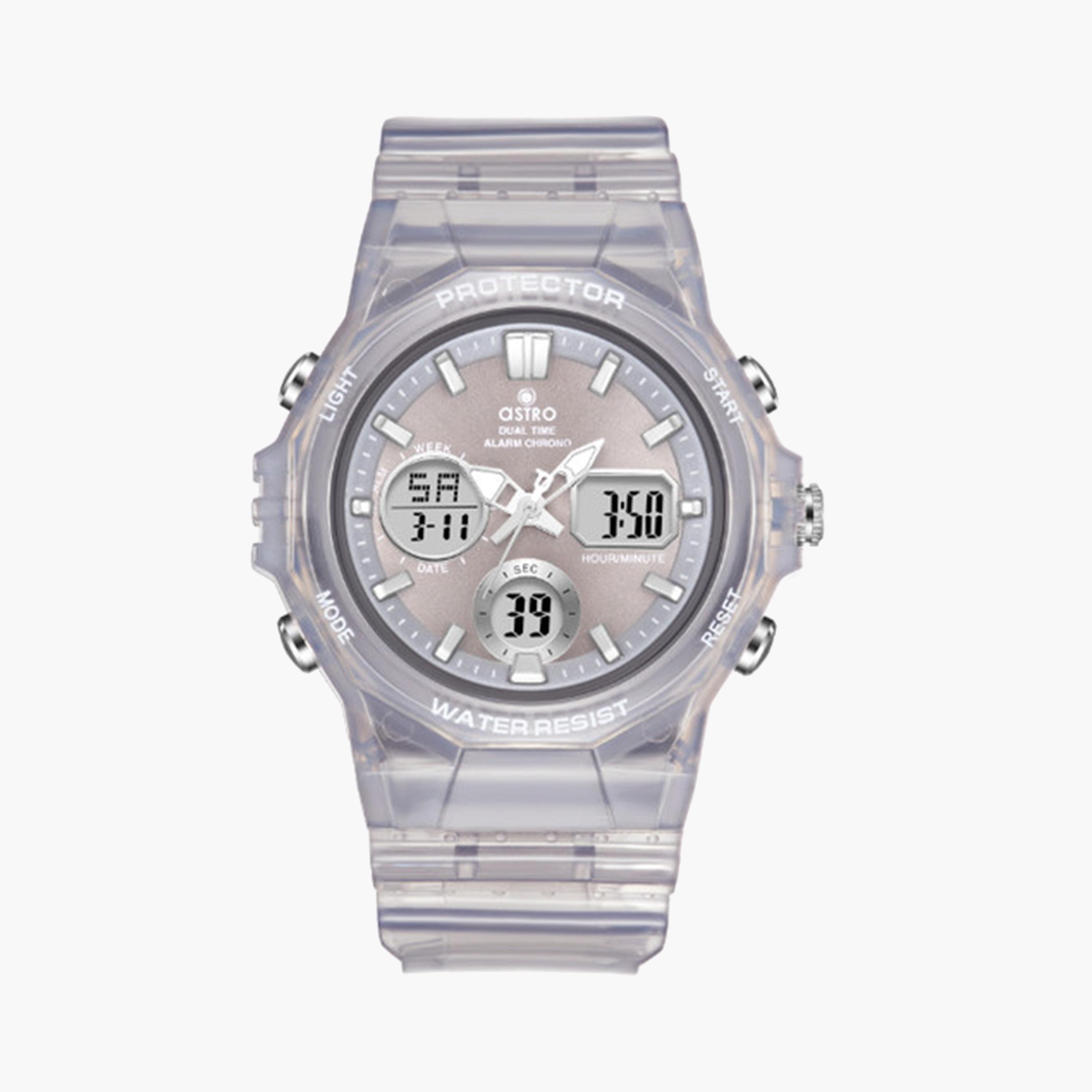 أسترو- ساعة أطفال تناظري-رقمي 43 ملم باللون الرمادي بحزام سيليكون | A24805-PPXX-girls-accessories-watches-image-1