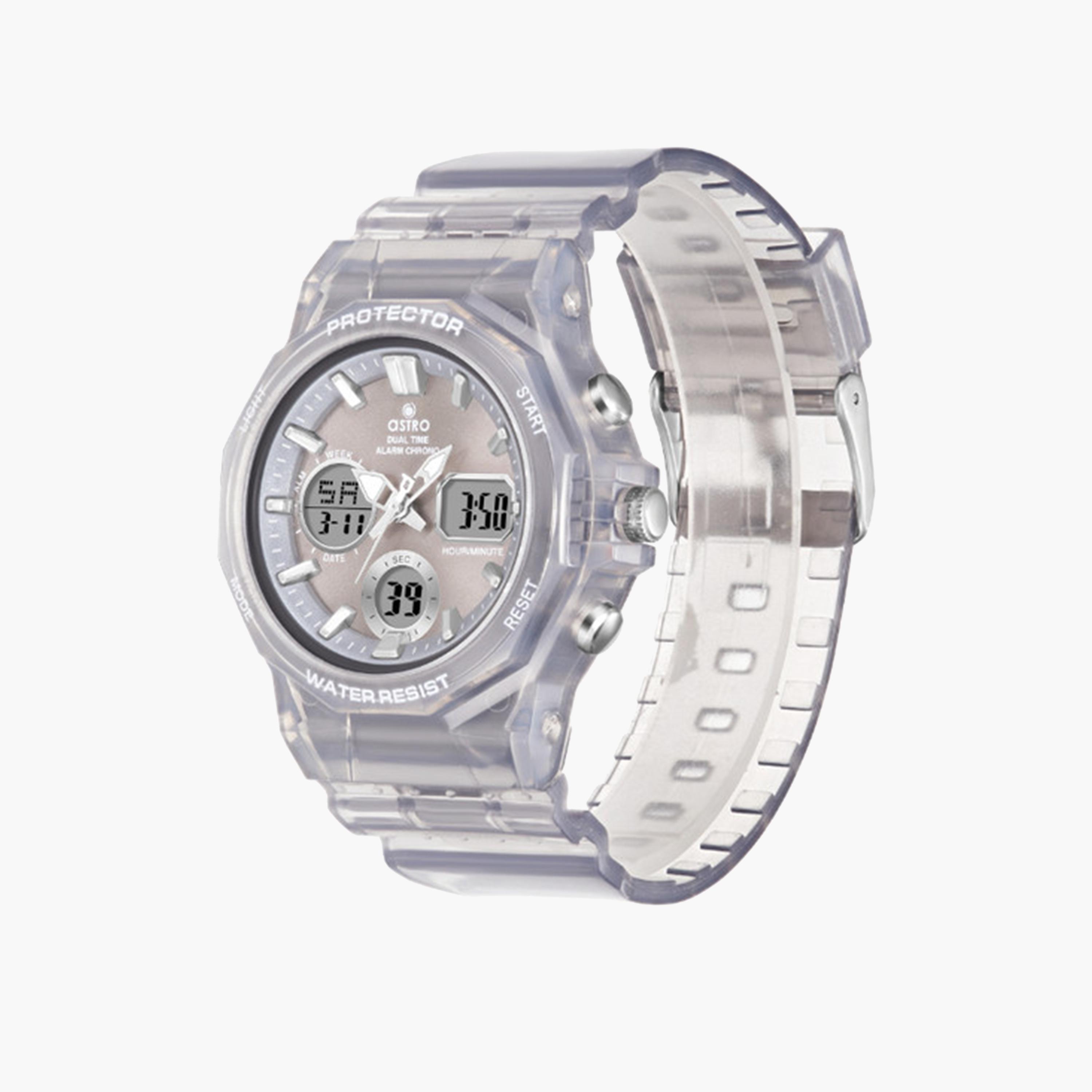 أسترو- ساعة أطفال تناظري-رقمي 43 ملم باللون الرمادي بحزام سيليكون | A24805-PPXX-girls-accessories-watches-image-3